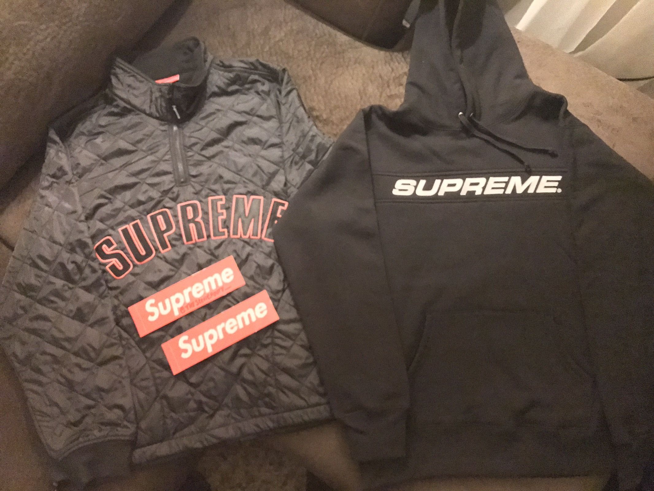 Supreme Arc Logo Quilted Half Zip Pullover | Grailed