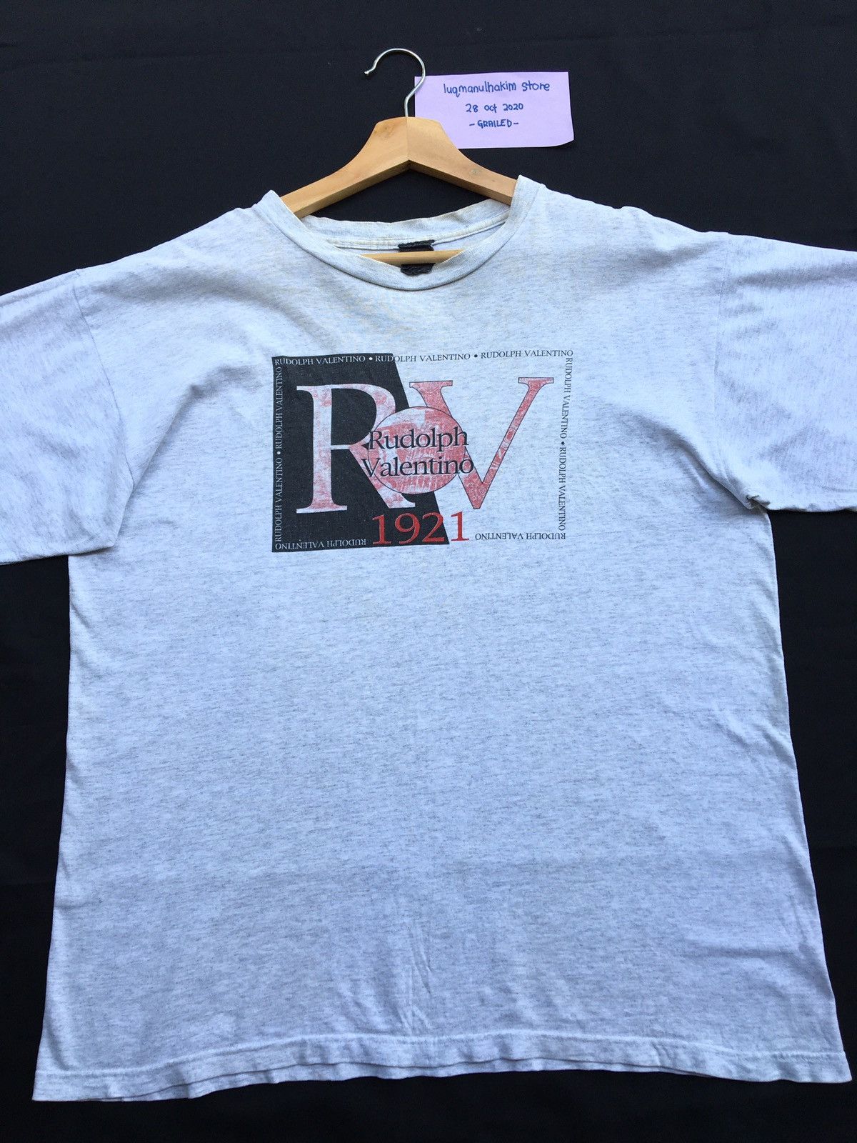 Valentino Vintage Rudolph Valentino Big Logo Spellout Tshirt Size US XL / EU 56 / 4 - 3 Thumbnail