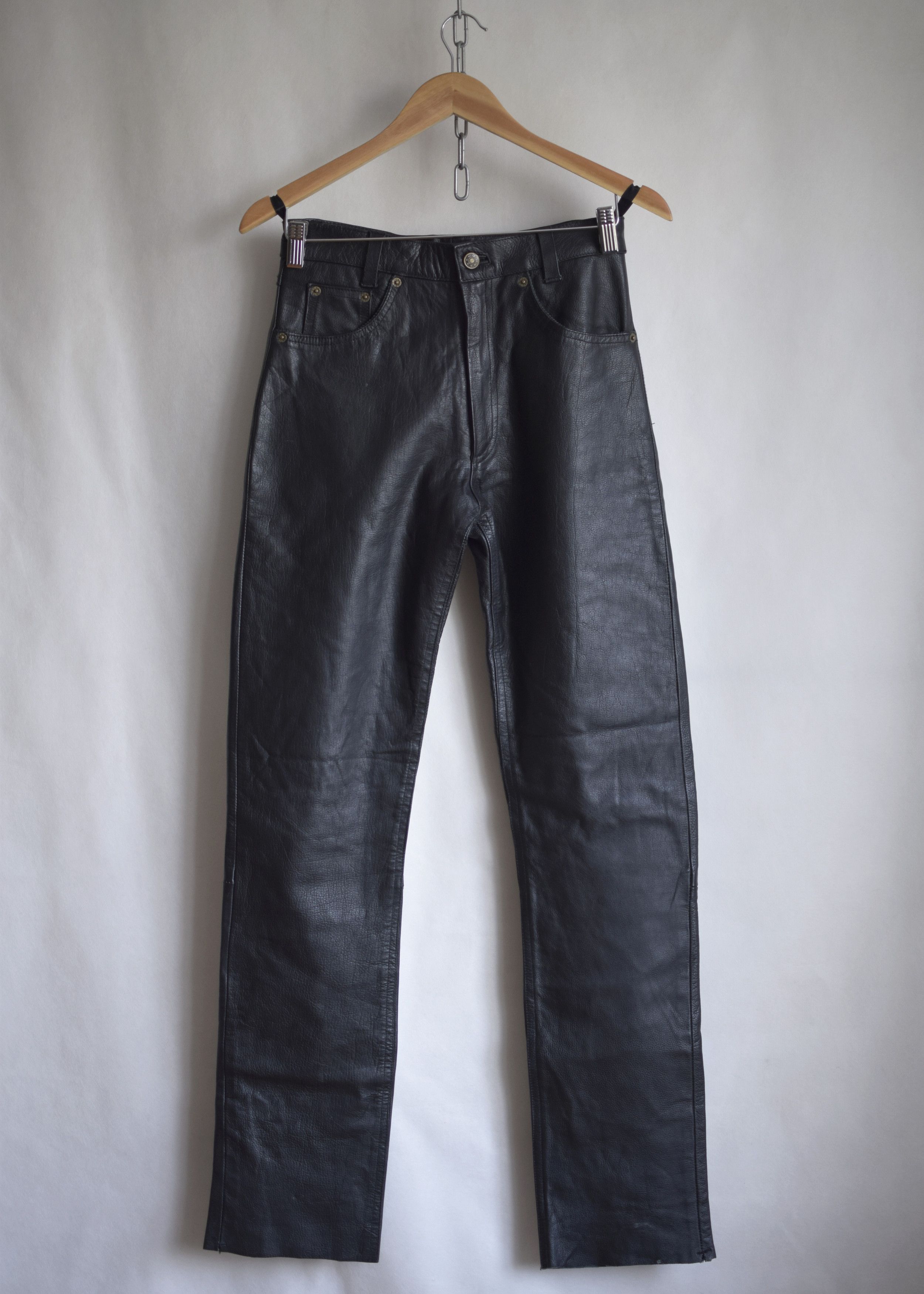 Leather × Vintage Vintage Black Leather Pants Size US 29 - 1 Thumbnail