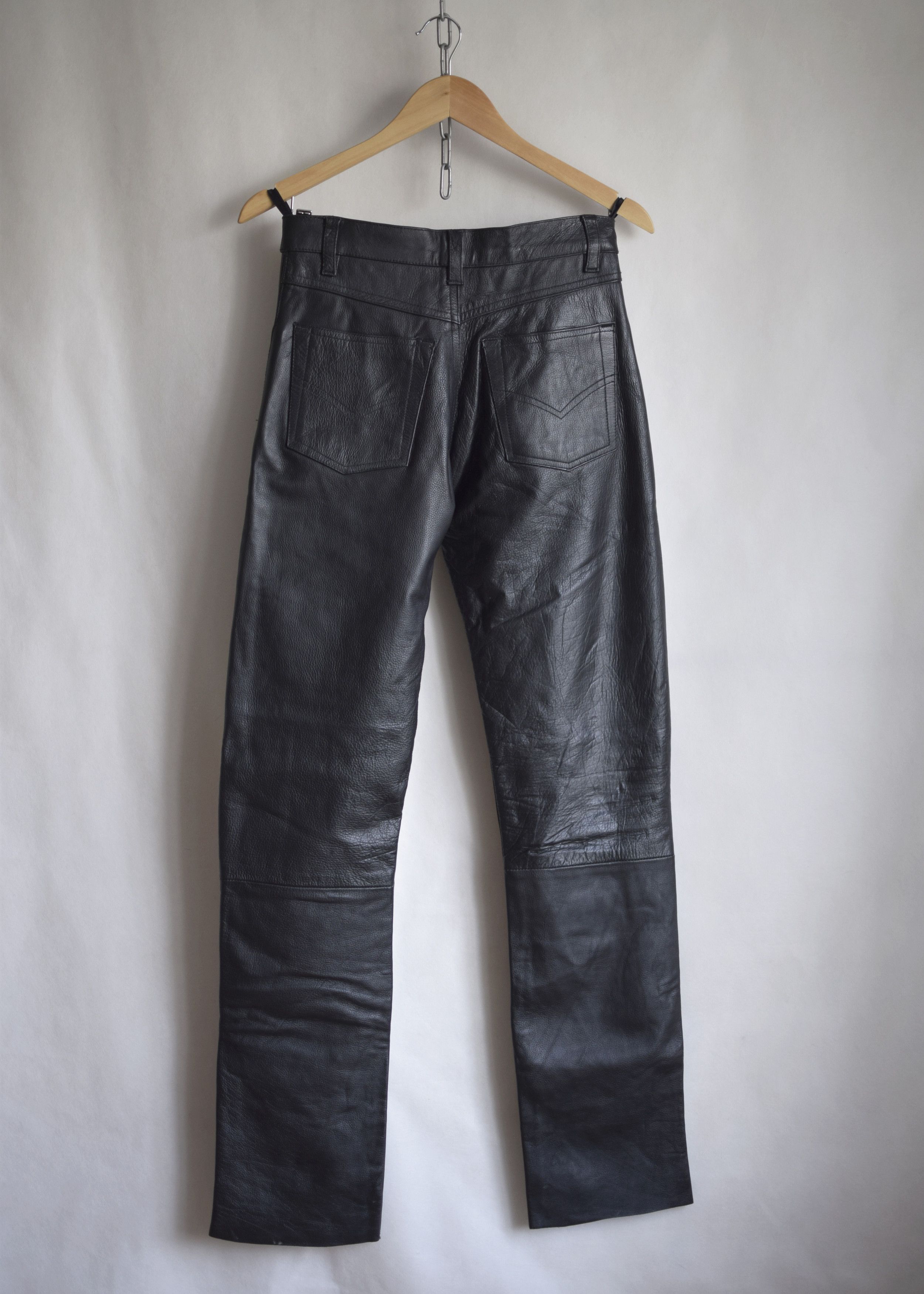 Leather × Vintage Vintage Black Leather Pants Size US 29 - 2 Thumbnail