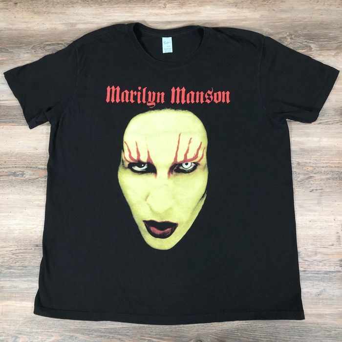 Vintage 00s Vintage Marilyn Manson Face Mask Band Concert Tee Shirt Grailed