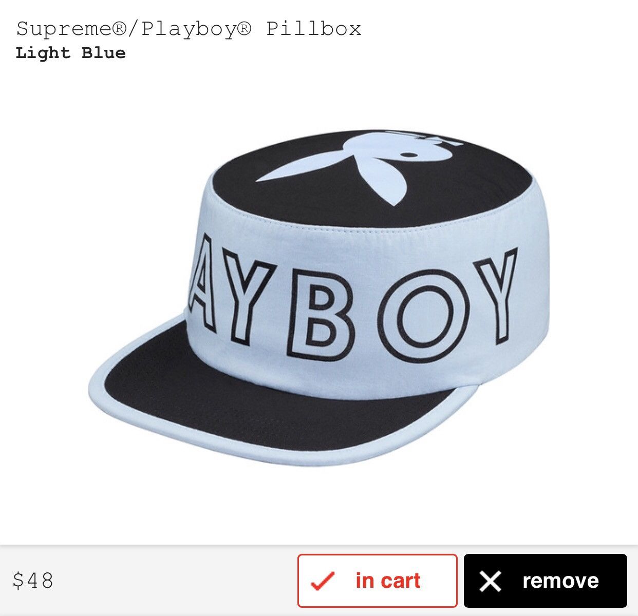 Supreme store playboy cap