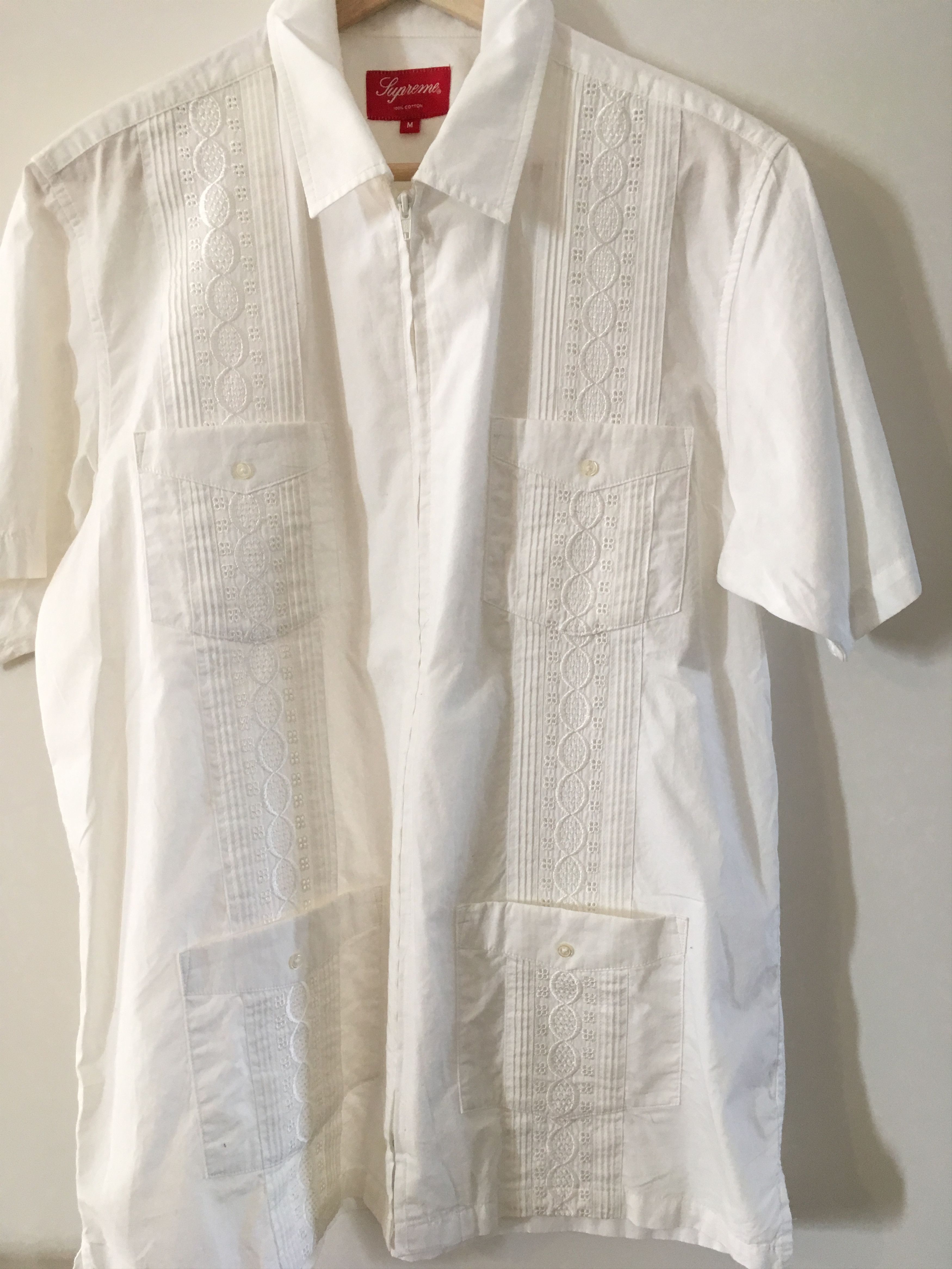 Supreme Zip Front Guayabera Shirt Grailed