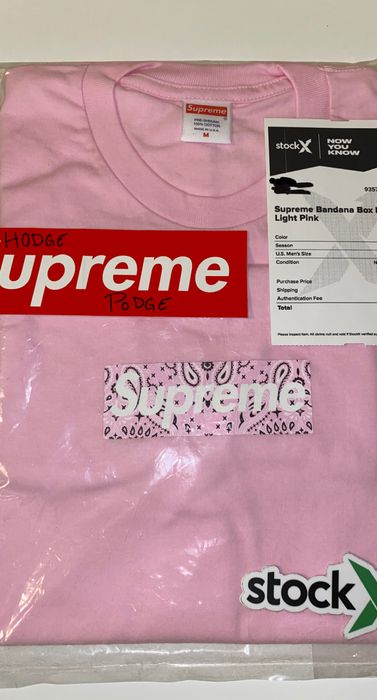 Supreme bandana box discount logo tee pink