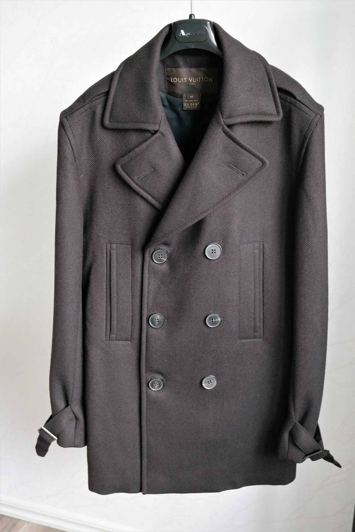 Amazing Louis Vuitton Military Khaki Wool Double Coat