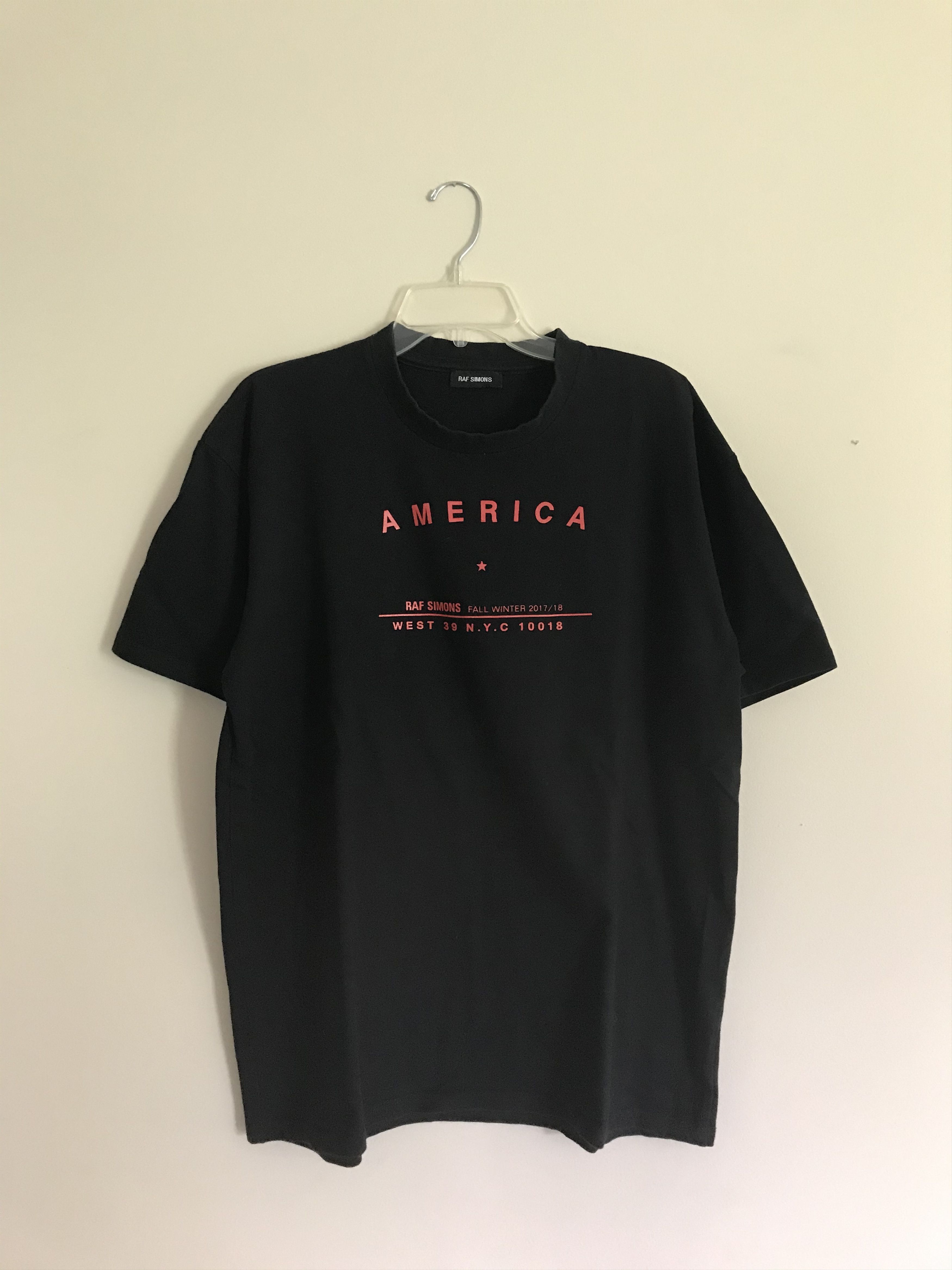 Authentic Raf top simons black america tour