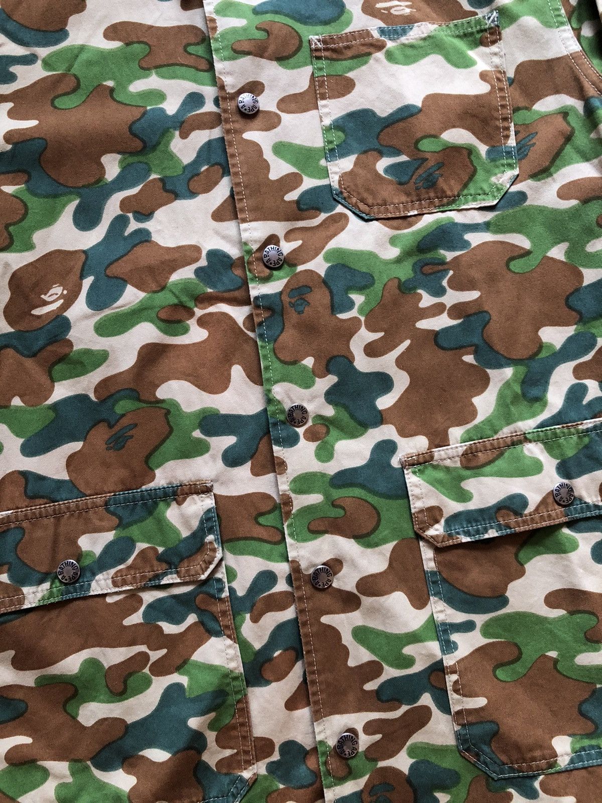 Bape Bape Camo snap on button chore coat Size US XL / EU 56 / 4 - 3 Thumbnail