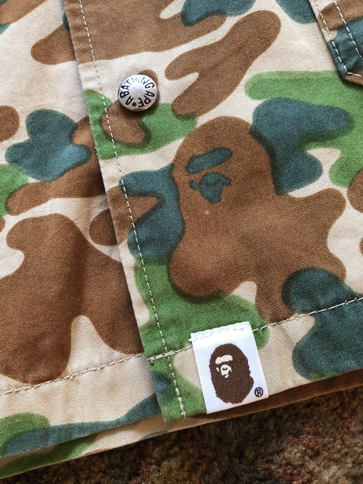 Bape Bape Camo snap on button chore coat Size US XL / EU 56 / 4 - 4 Thumbnail