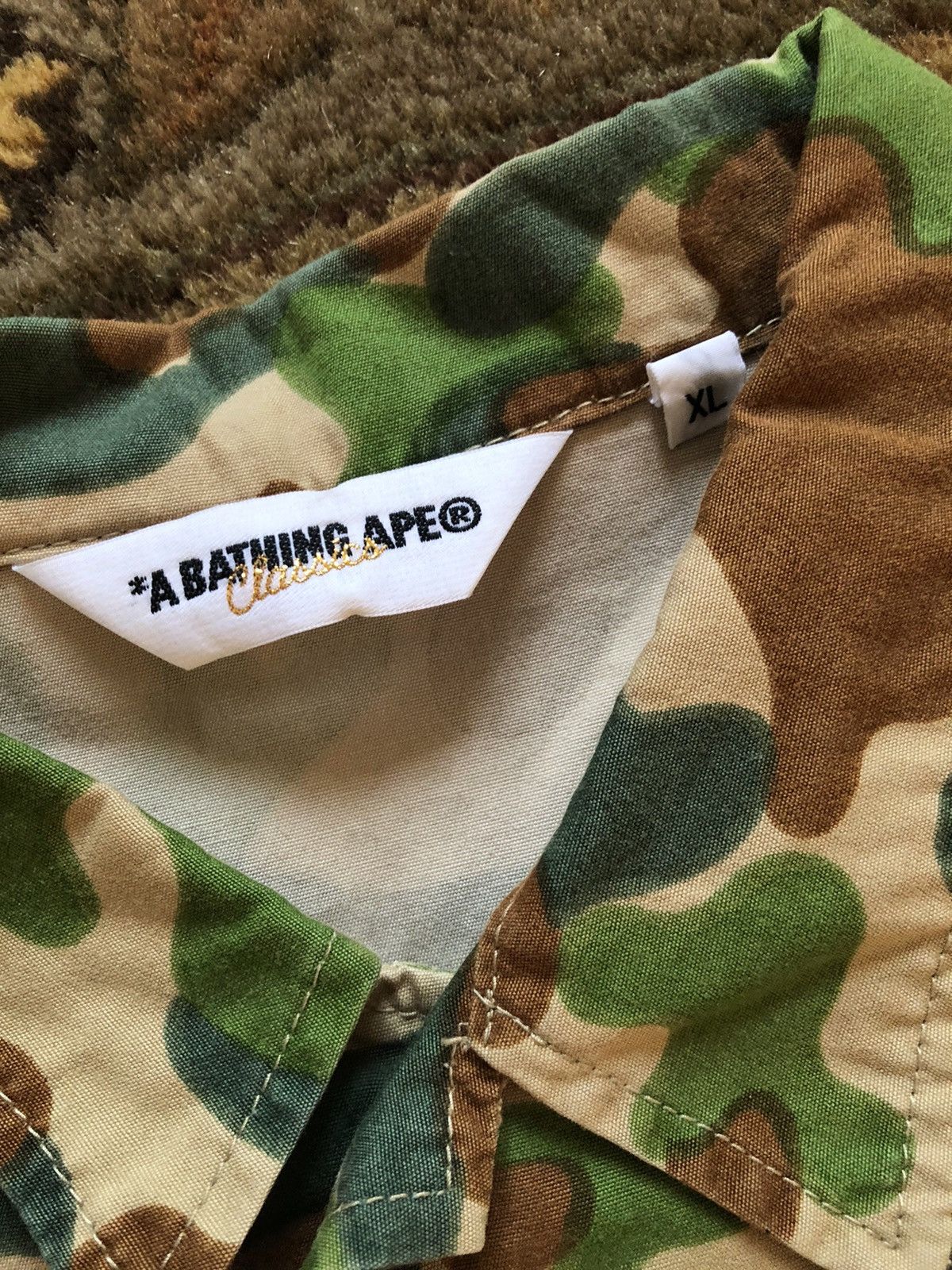 Bape Bape Camo snap on button chore coat Size US XL / EU 56 / 4 - 5 Thumbnail
