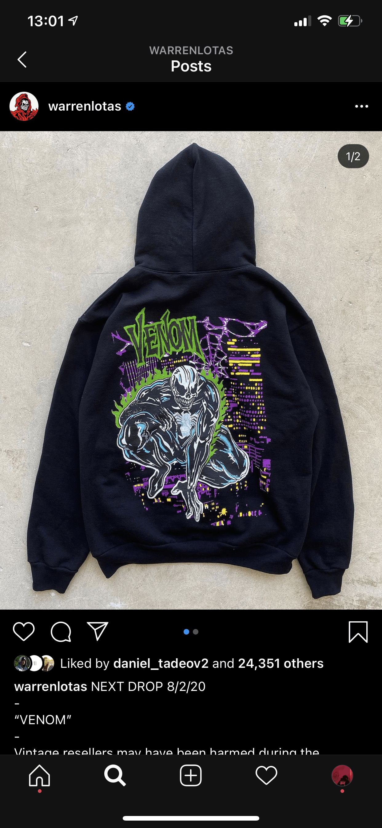 Warren Lotas Warren Lotas Venom City Hoodie Grailed