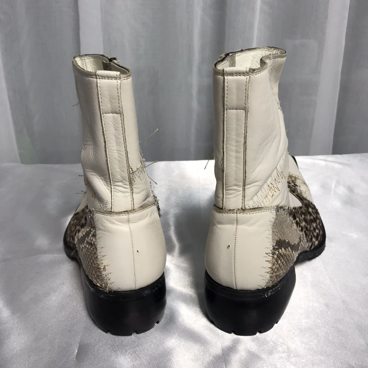 Roen Hiromu Takahara calf hair patchwork boots | Grailed