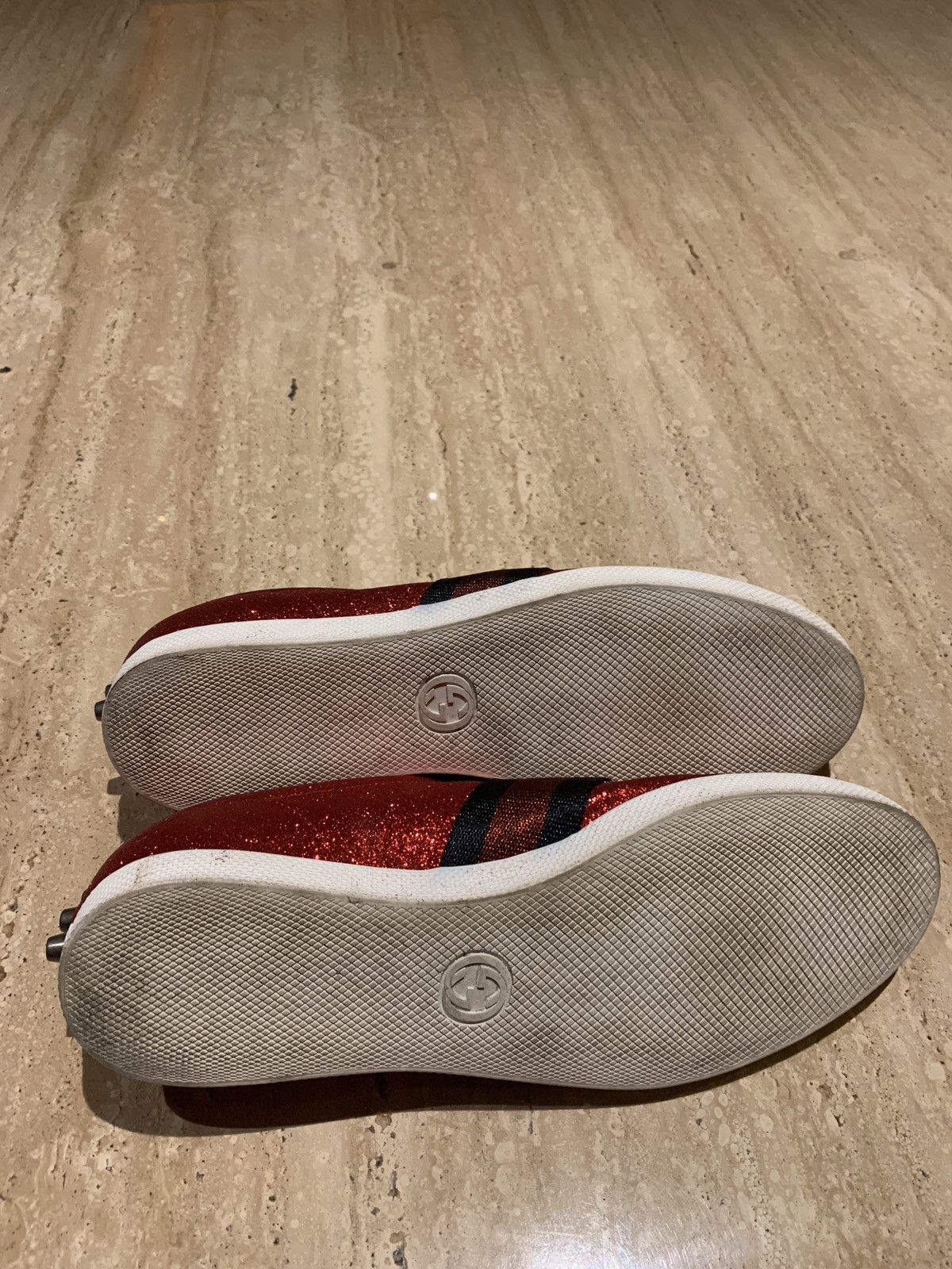 Gucci Red Glitter Christmas Elf Shoes Size US 10.5 / EU 43-44 - 5 Thumbnail