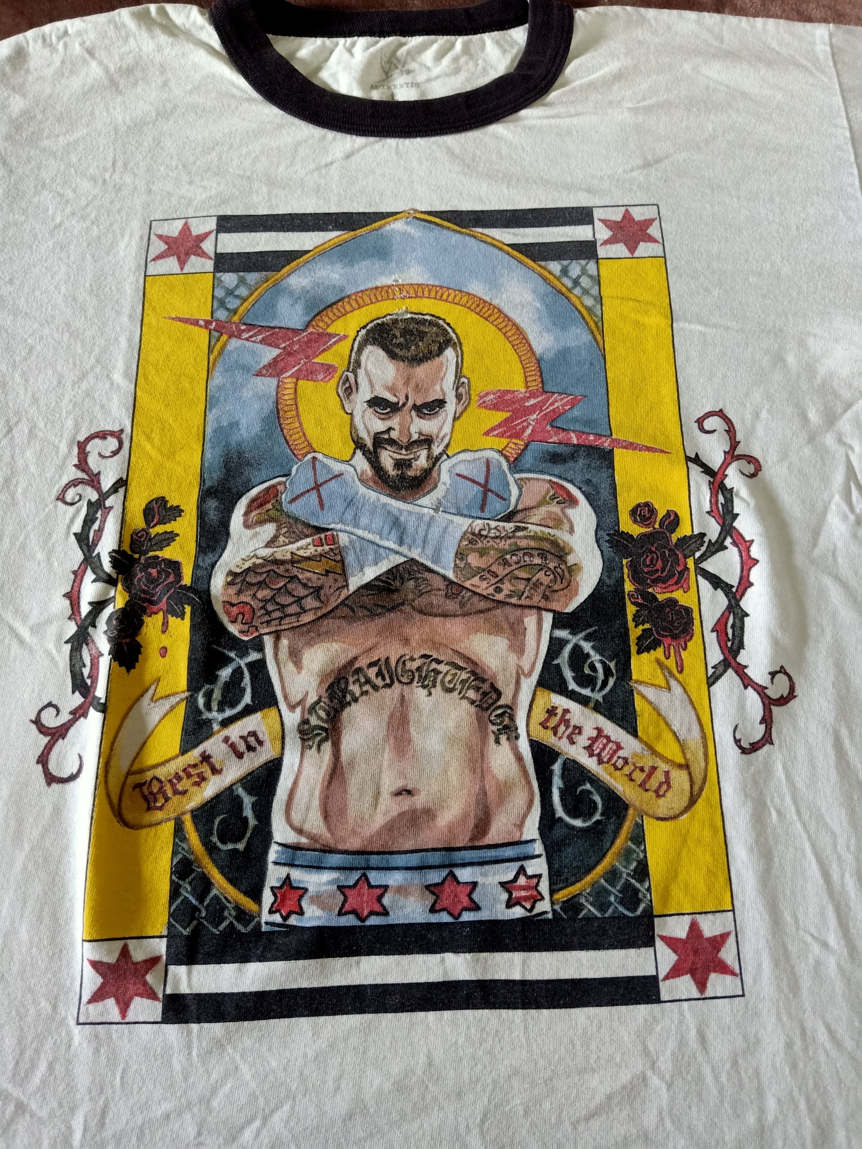 WWE WWE CM Punk Best of The World Ringer T Shirt Size US L / EU 52-54 / 3 - 2 Thumbnail