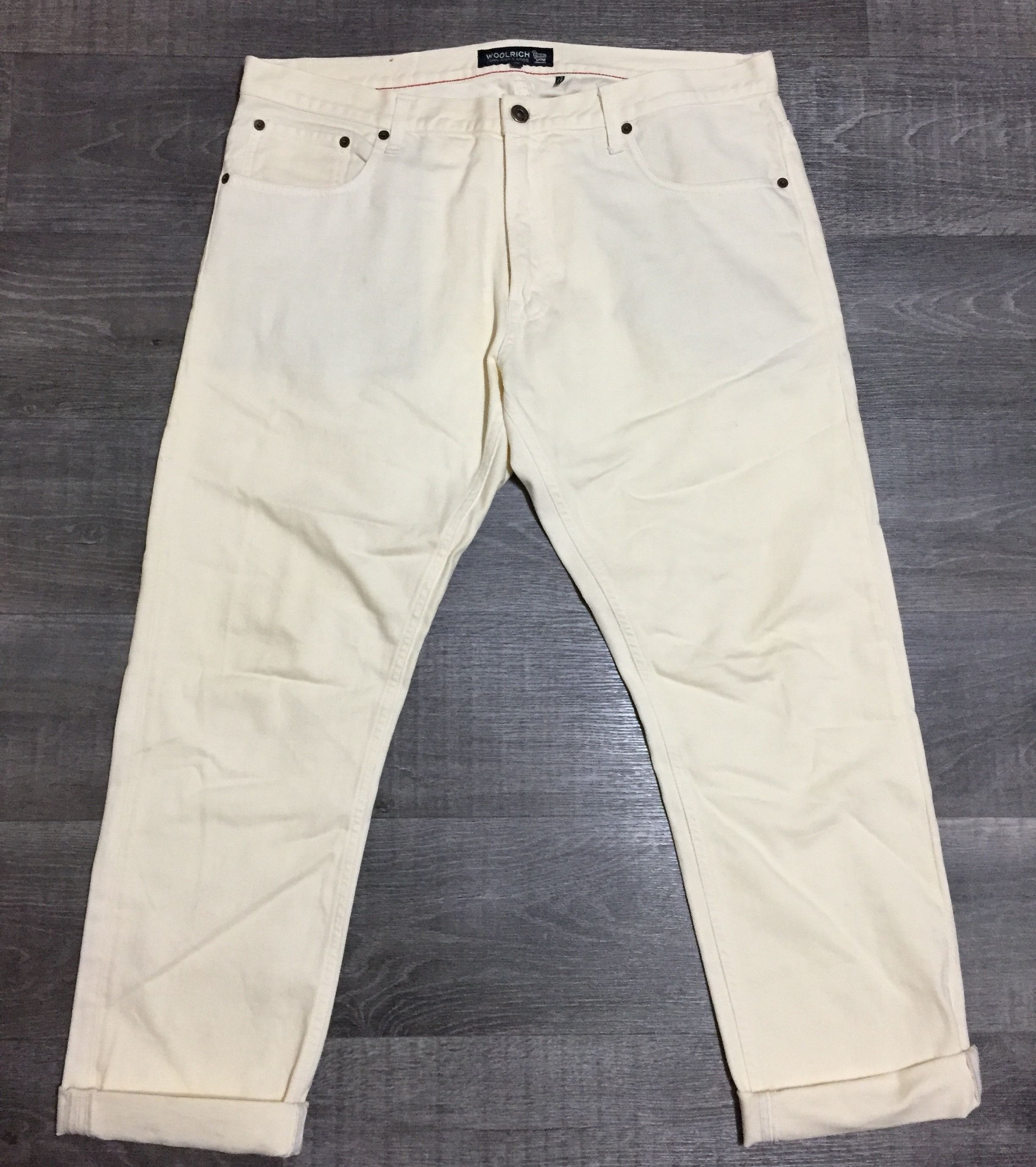 Woolrich Woolen Mills Woolrich Woolen Mills White Heavy Jeans Denim Made in Italy Size US 36 / EU 52 - 2 Thumbnail
