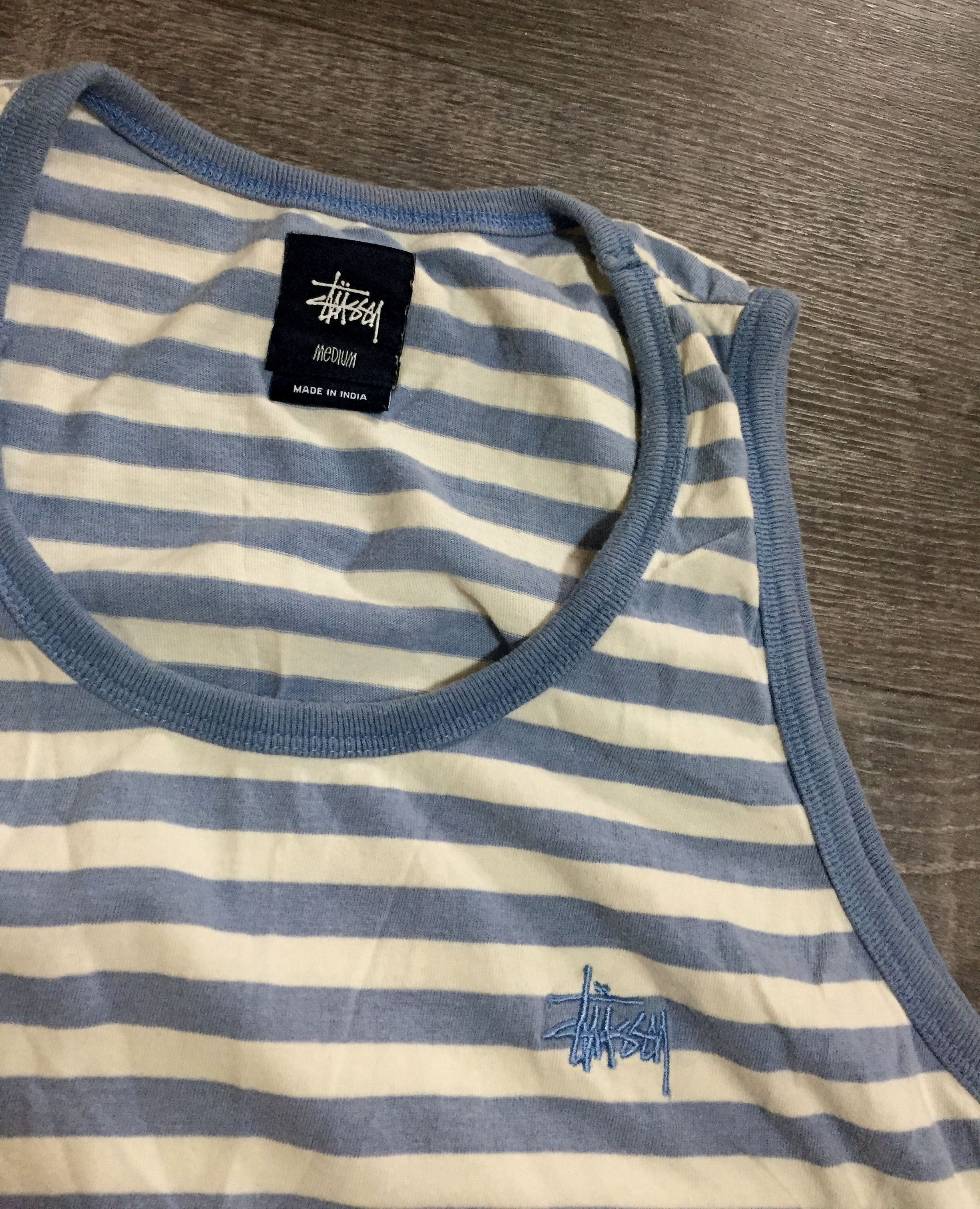 Stussy Shawn Stussy Small Embroidered Logo Striped Sailor Tank Top Size US M / EU 48-50 / 2 - 4 Thumbnail