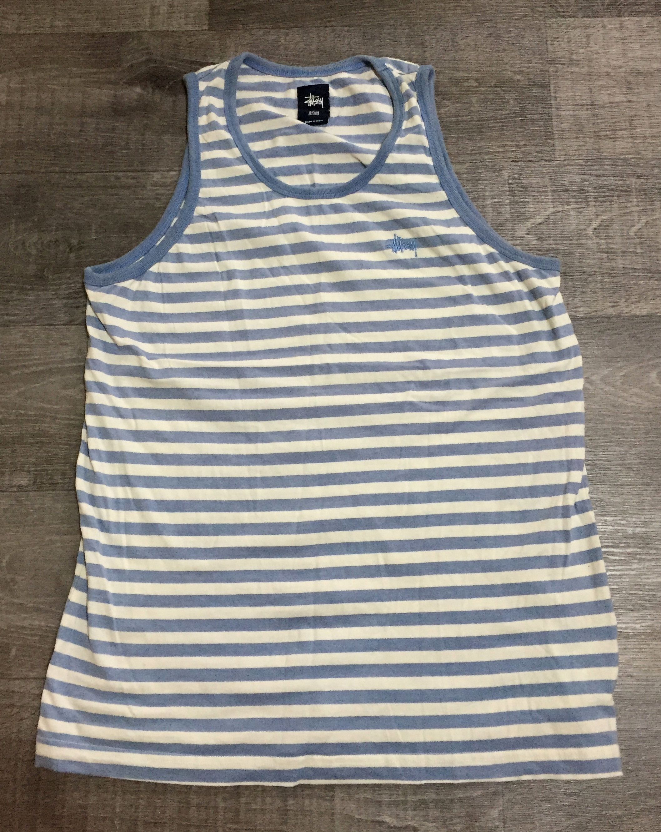Stussy Shawn Stussy Small Embroidered Logo Striped Sailor Tank Top Size US M / EU 48-50 / 2 - 2 Thumbnail