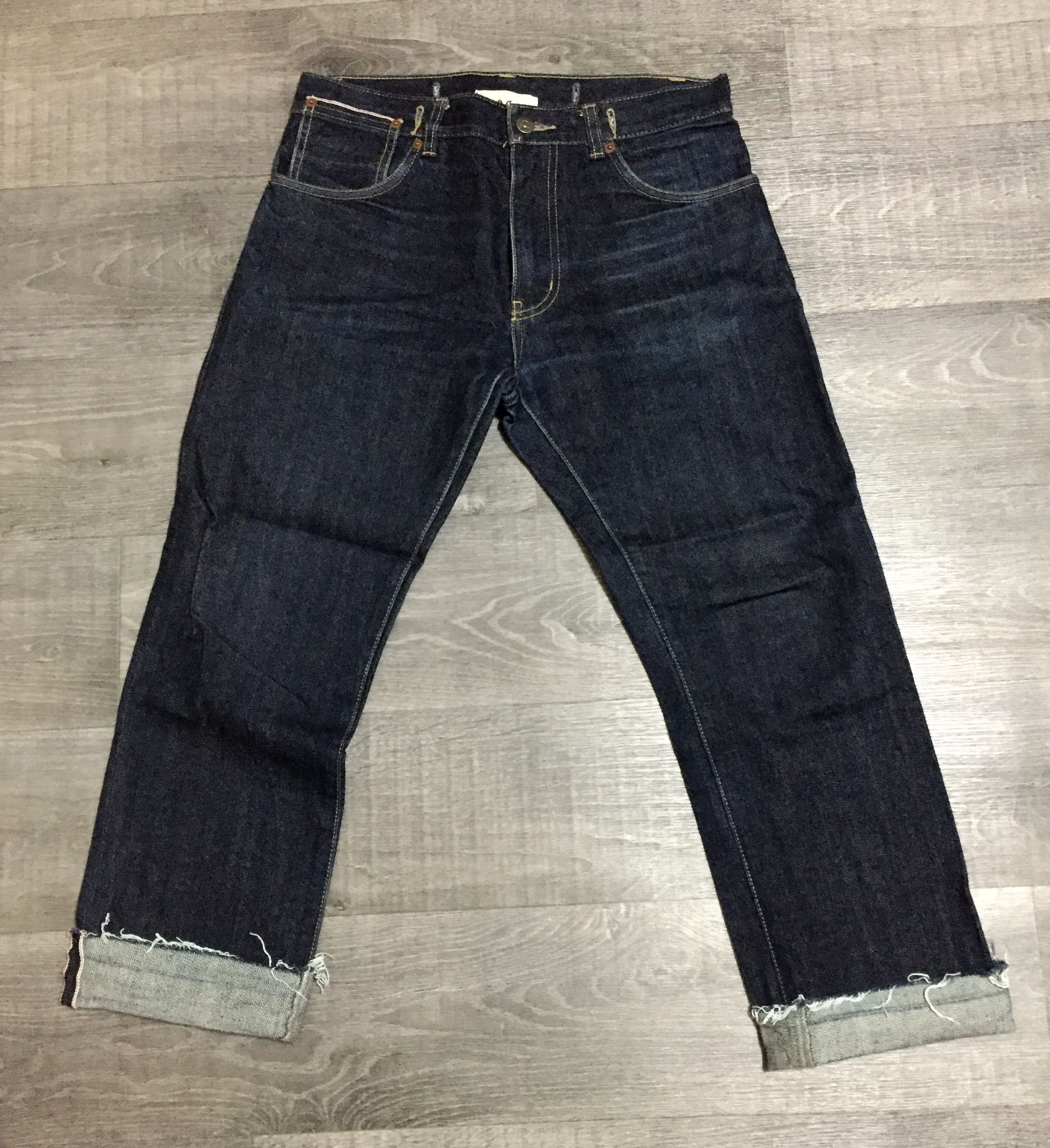 YMC YMC You Must Create Red Selvage Denim Cropped Faded Jeans Size US 29 - 2 Thumbnail
