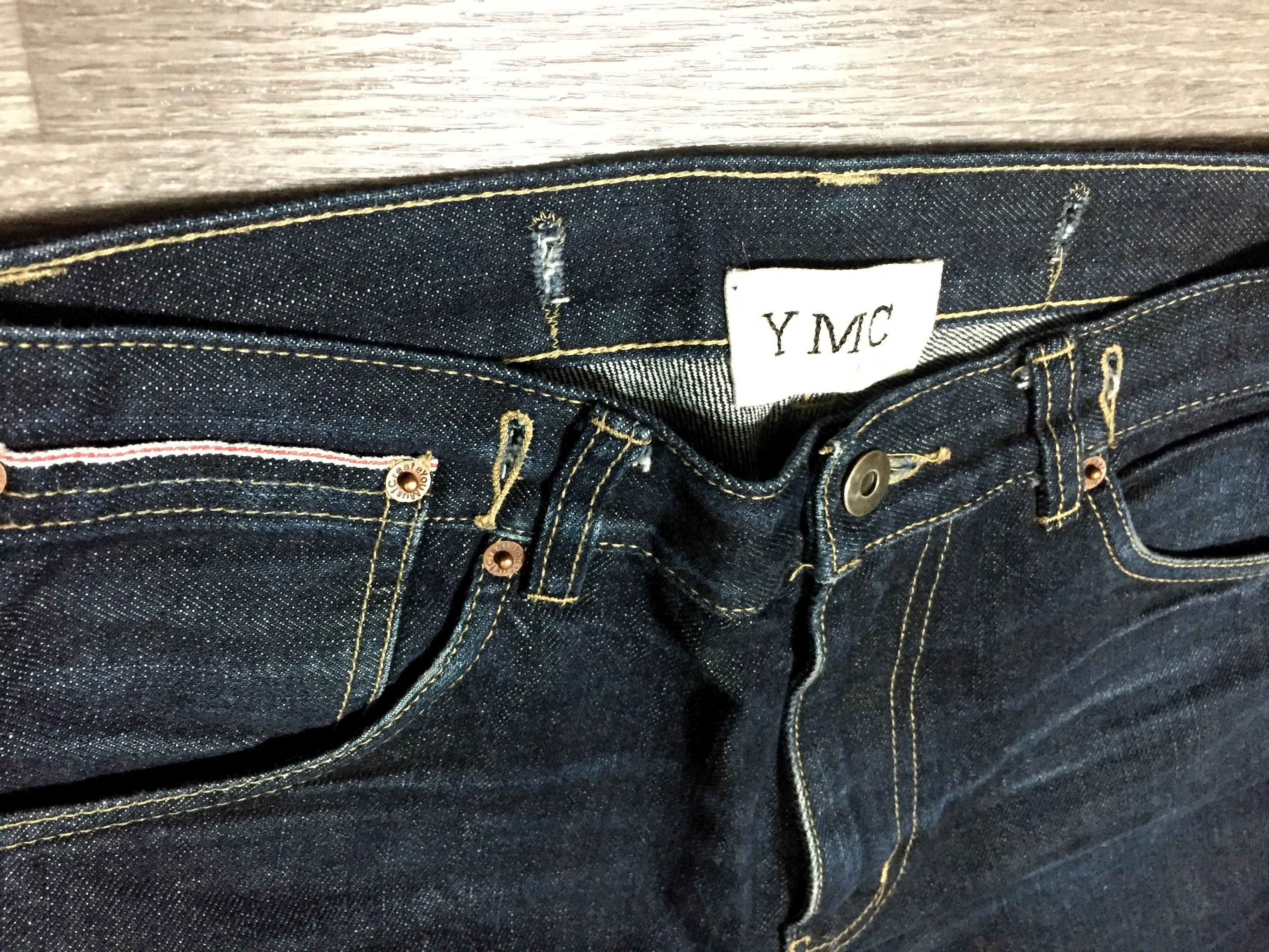 YMC YMC You Must Create Red Selvage Denim Cropped Faded Jeans Size US 29 - 4 Thumbnail