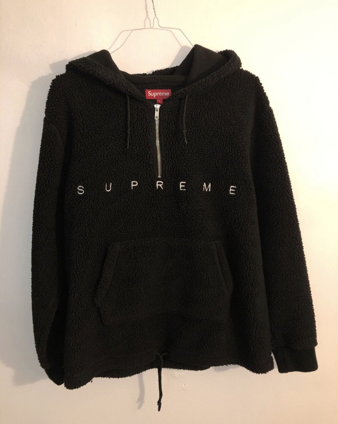 Supreme RARE Black Supreme Sherpa Fleece Pullover | Grailed