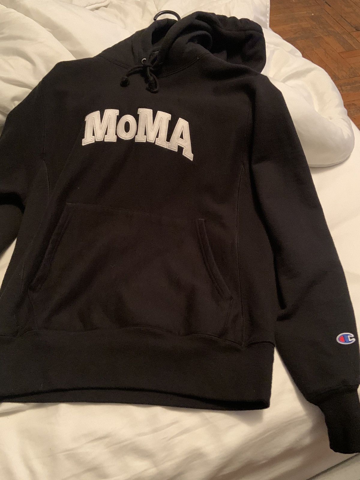 Moma Black MoMa hoodie (white letters) | Grailed