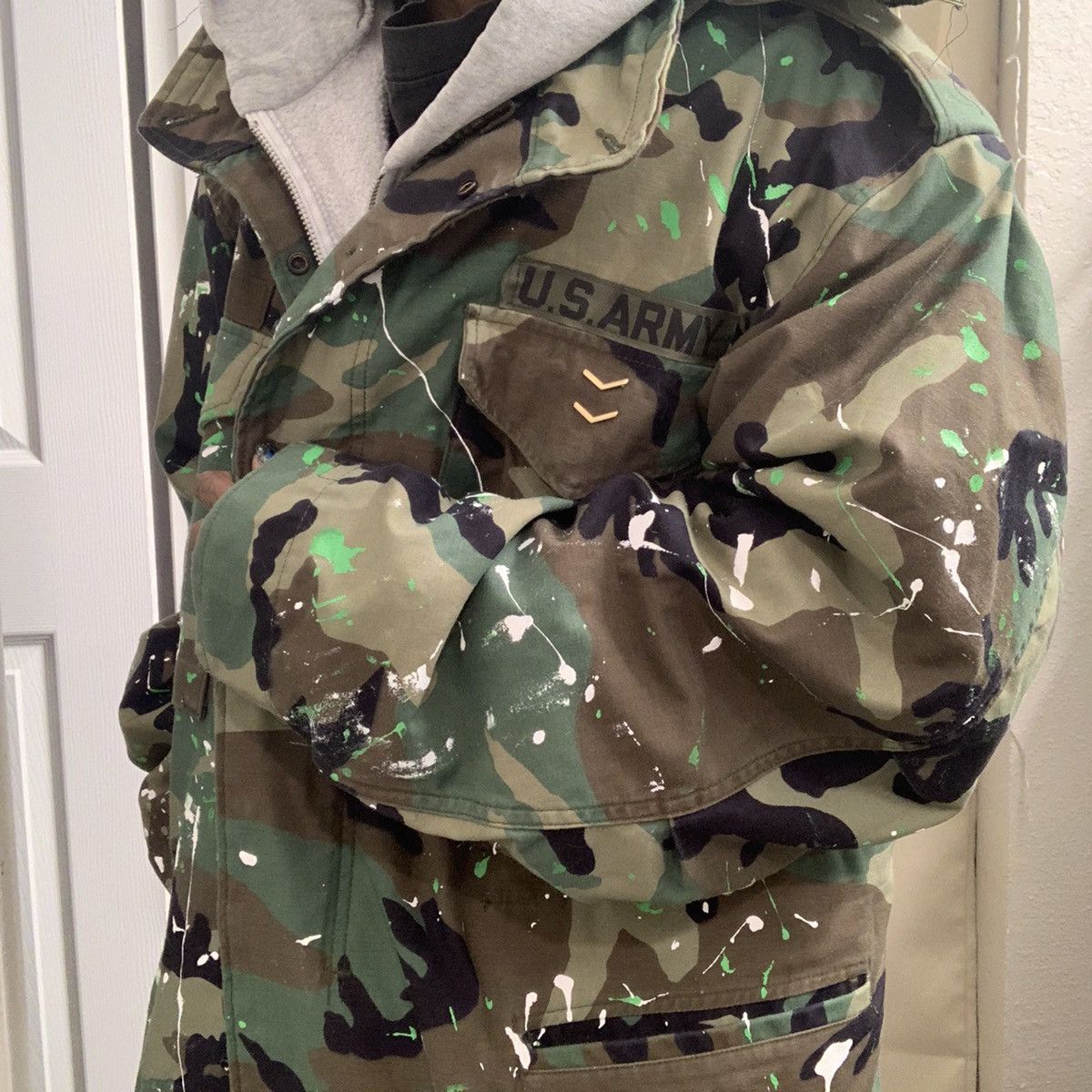 Vintage Vtg lined Army field coat with paint splatter Size US L / EU 52-54 / 3 - 2 Thumbnail