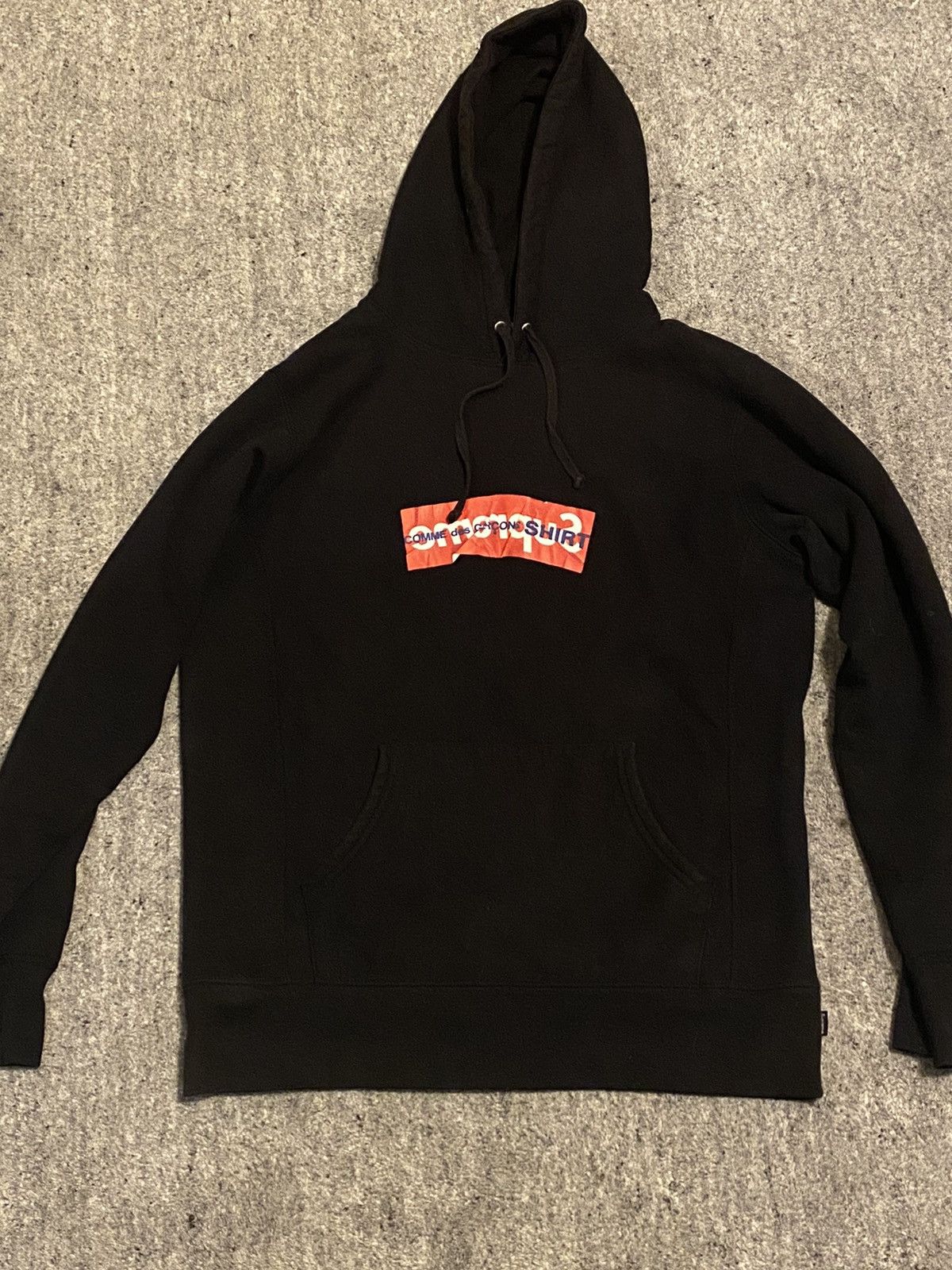 Supreme x best sale cdg hoodie black