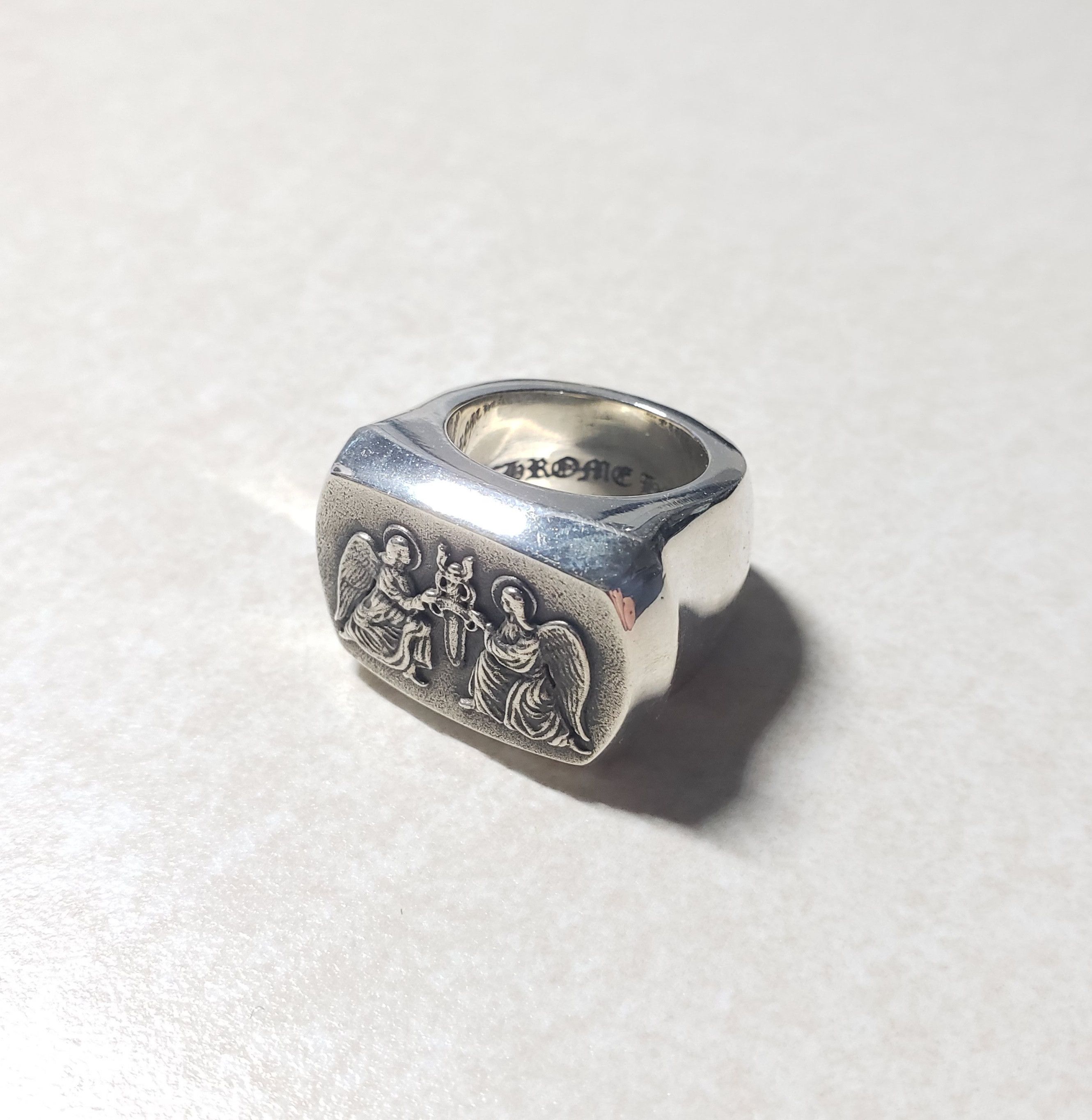 Chrome Hearts - Chrome Hearts Big PJ Angel Ring on Designer Wardrobe