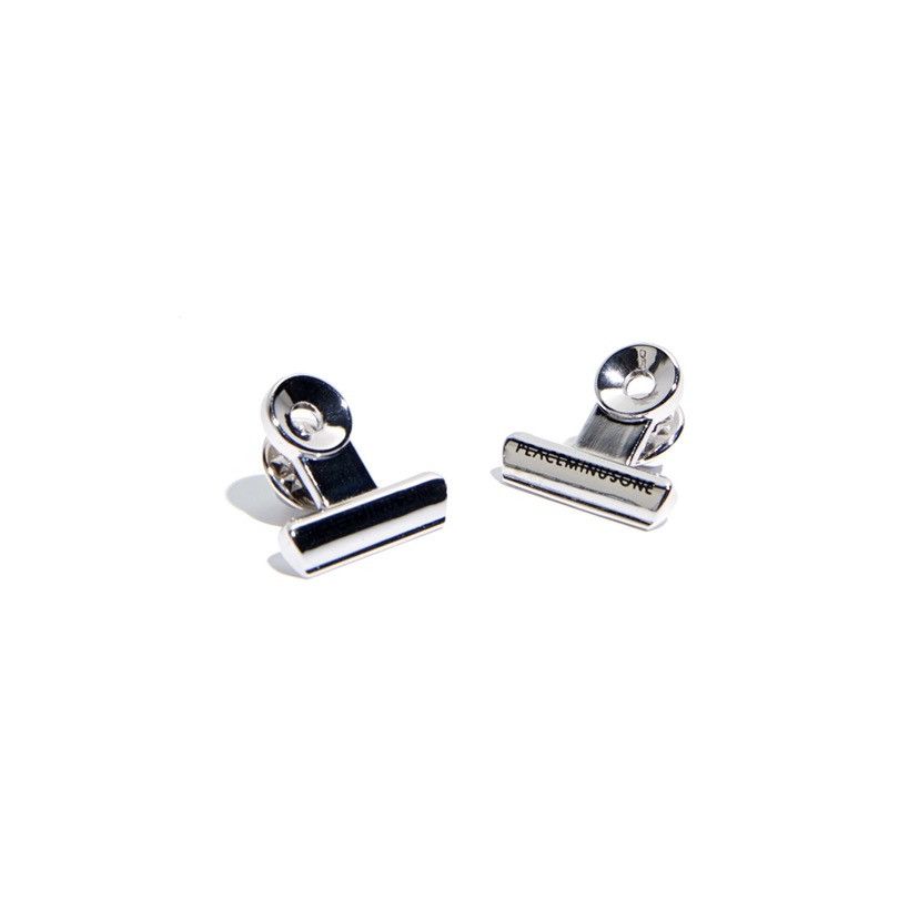 peaceminusone Peaceminusone Bulldog Clip Pin Set Silver