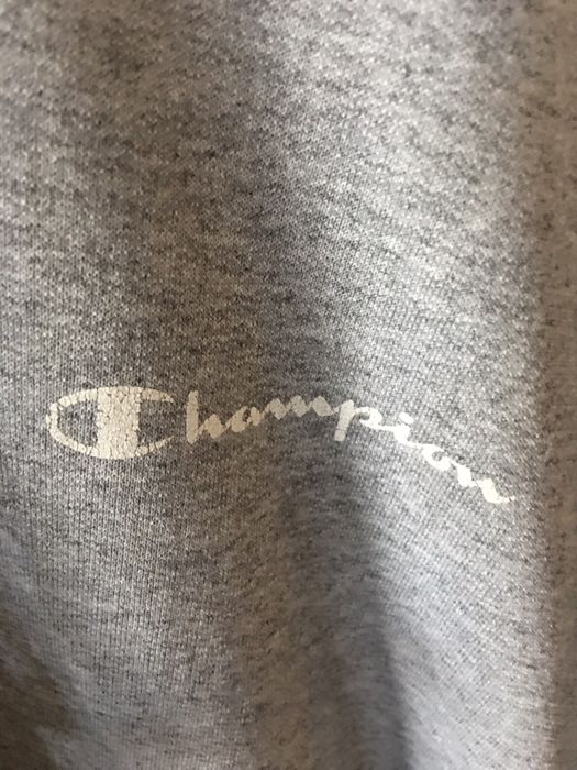 Champion Vintage Heather Gray Champion Spellout Hoodie | Grailed