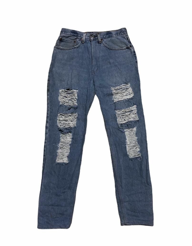 Distresses Levis jeans Slim Fit Travis Scott Style