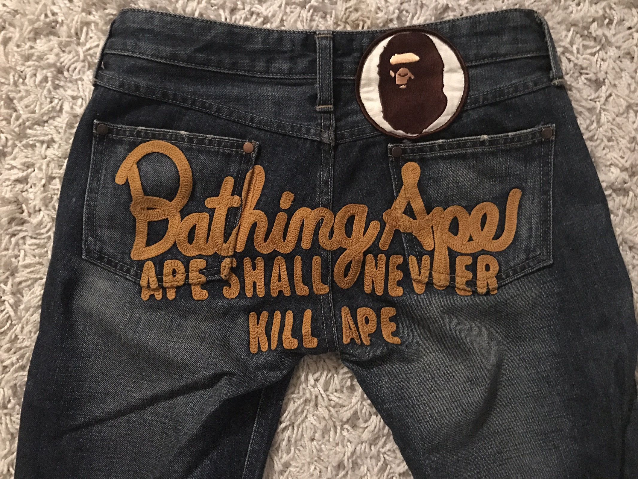 Bape Ape Shall Never Kill Ape Denim | Grailed