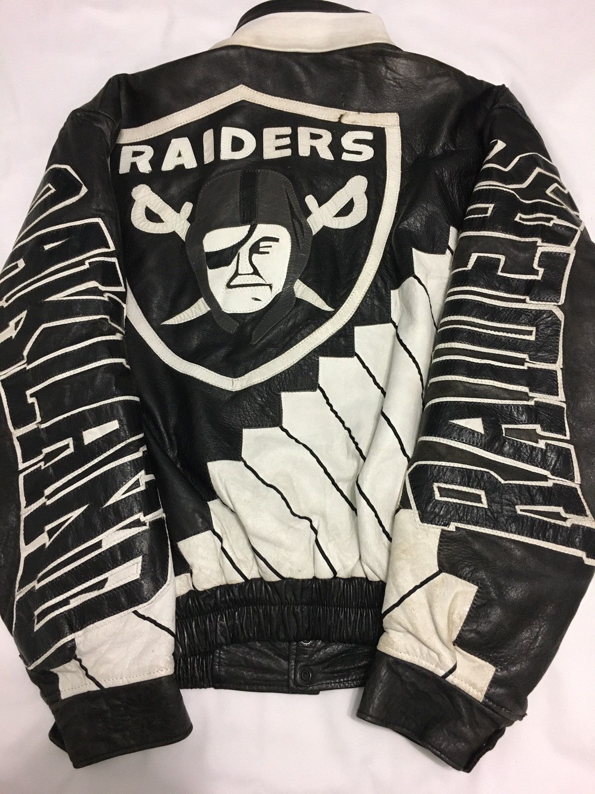 Vintage Vintage Oakland Raiders NFL Leather Jacket Medium | Grailed