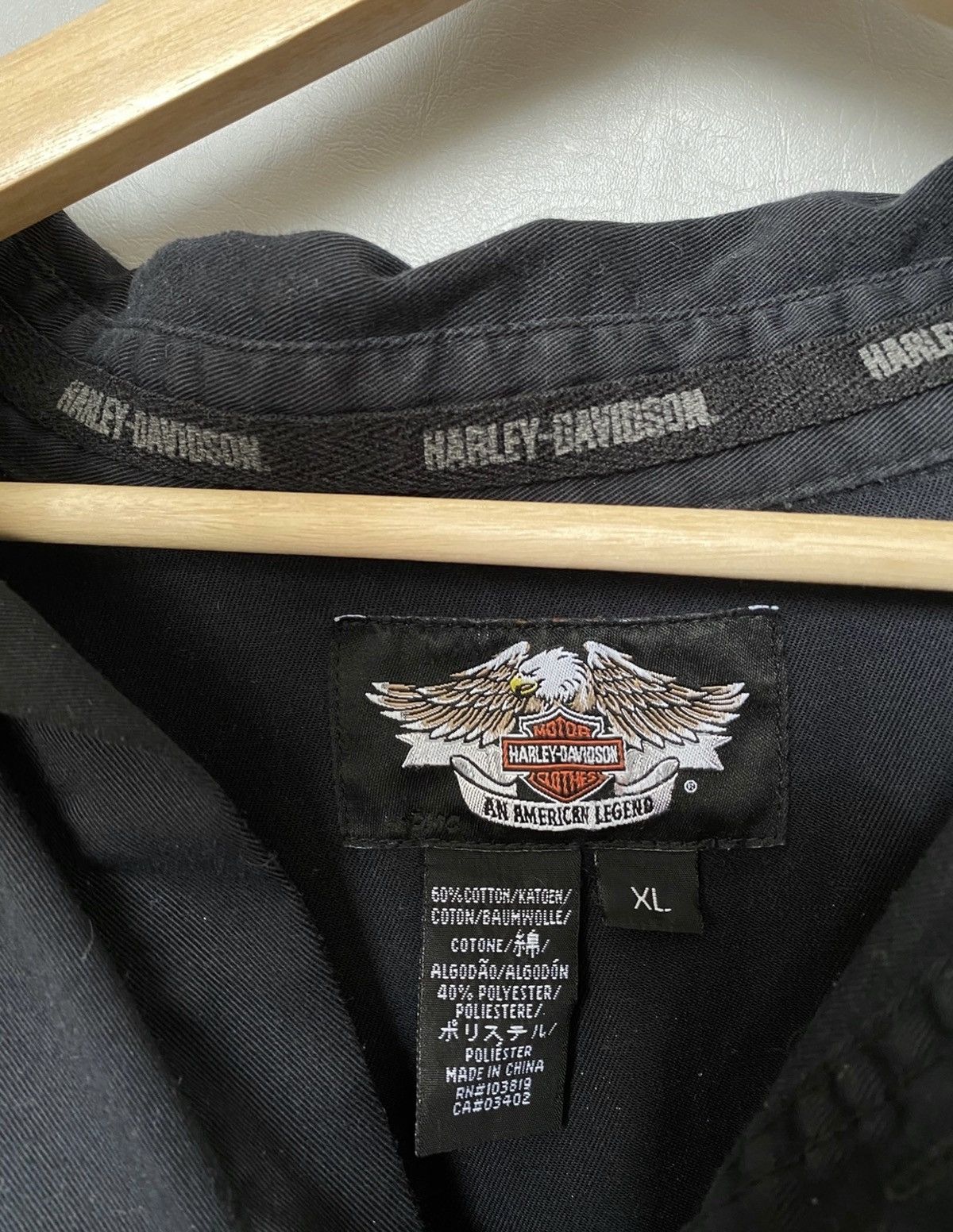 Harley Davidson × Vintage Vintage Harley Davidson Embroidered Skull Button Up Shirt Size US XL / EU 56 / 4 - 3 Thumbnail