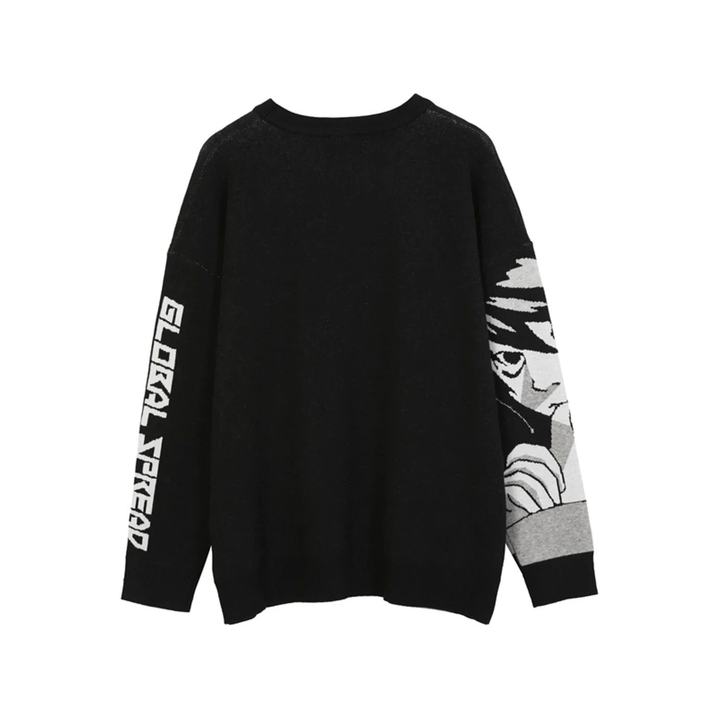 Vintage Black Anime Graphic Knitted Sweater Size US L / EU 52-54 / 3 - 2 Thumbnail