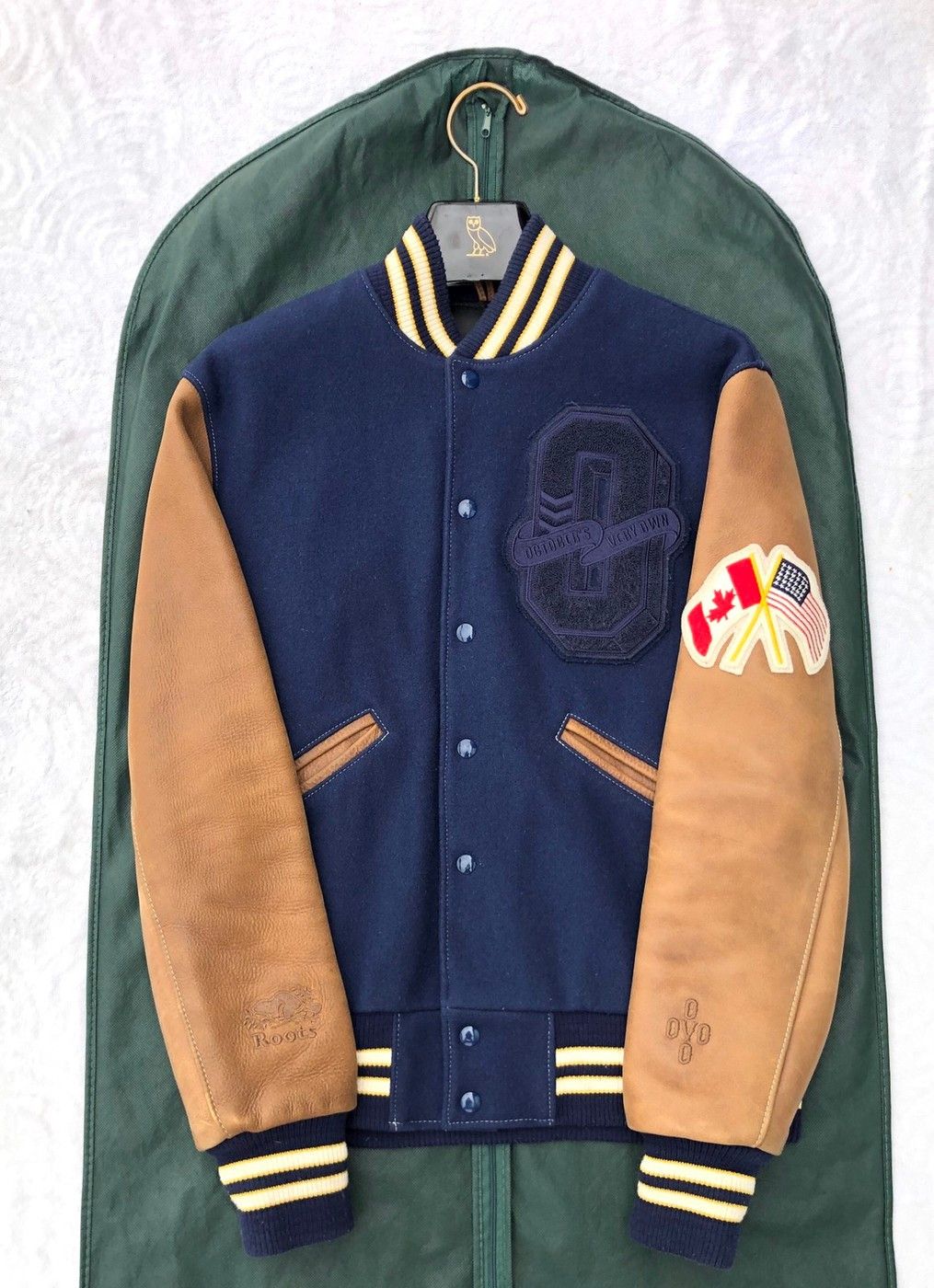 Drake OVO x Roots 2015 Navy Brown Varsity Jacket 1/75🦉🇨🇦🇺🇸 Size US S / EU 44-46 / 1 - 1 Thumbnail