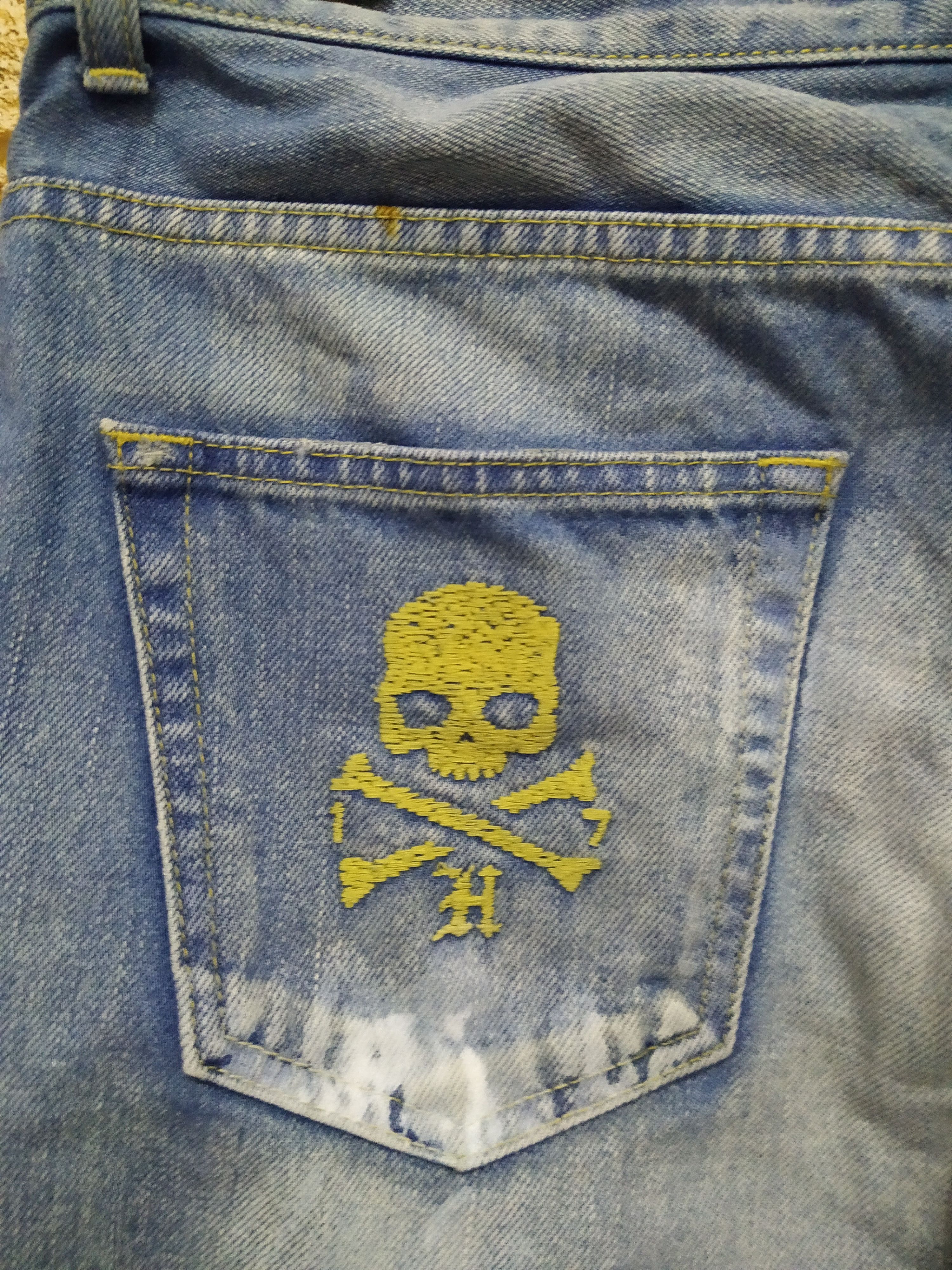 HYDROGEN HYDROGEN SKULL DENIM JAPAN (B642) Waist 34 Size US 34 / EU 50 - 4 Thumbnail