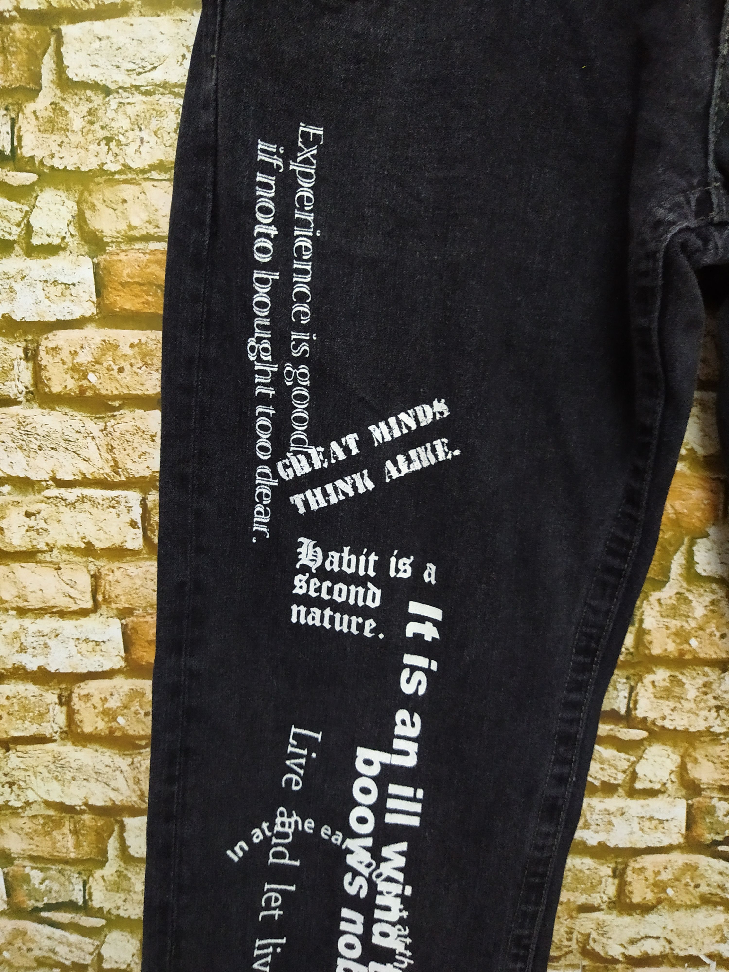 Japanese Brand SKULL PUNK POEMS JAPAN DENIM (B644) Waist 35 Size US 35 - 2 Thumbnail