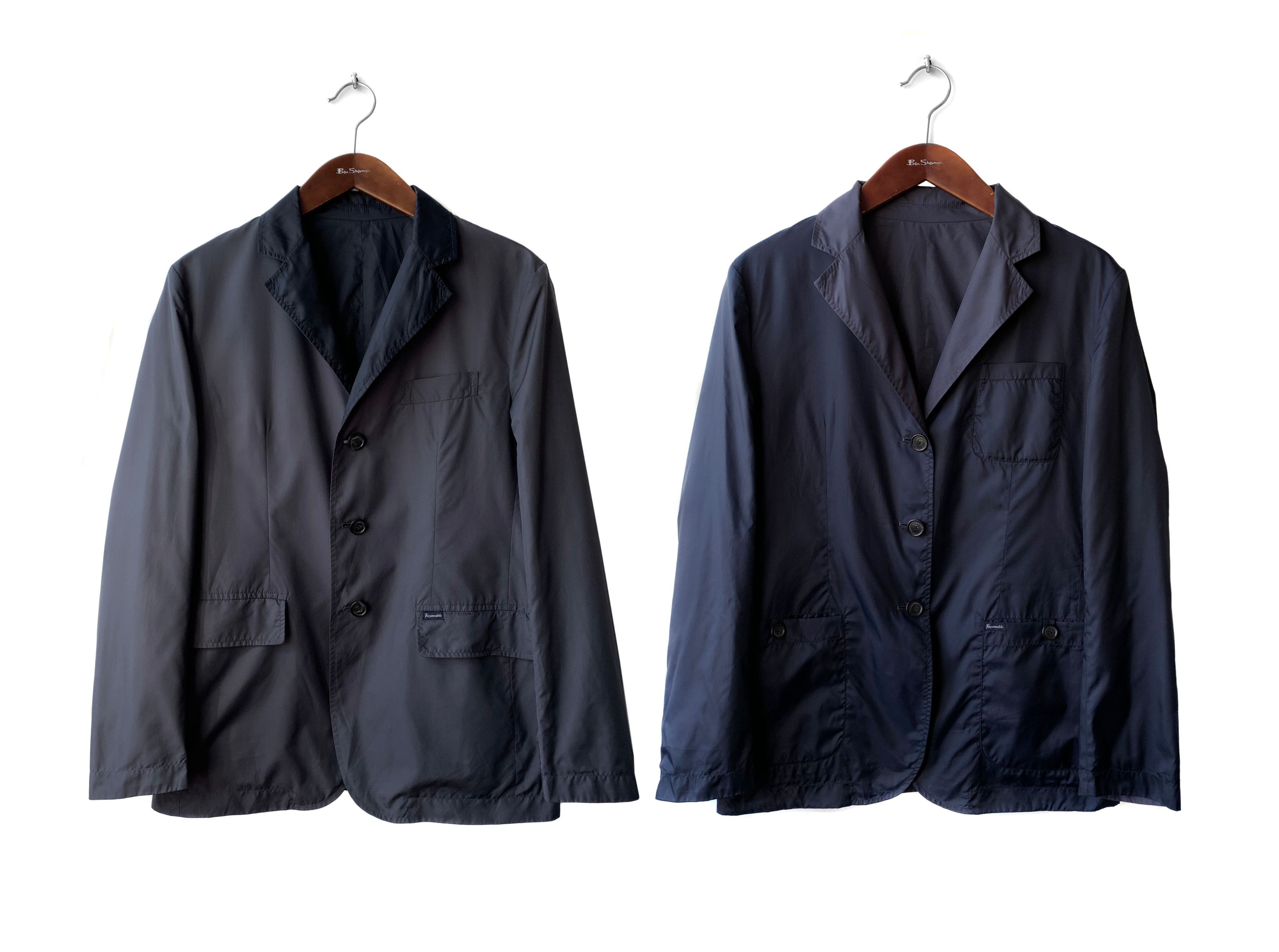 Façonnable 2-sided grey/navy nylon blazer jacket