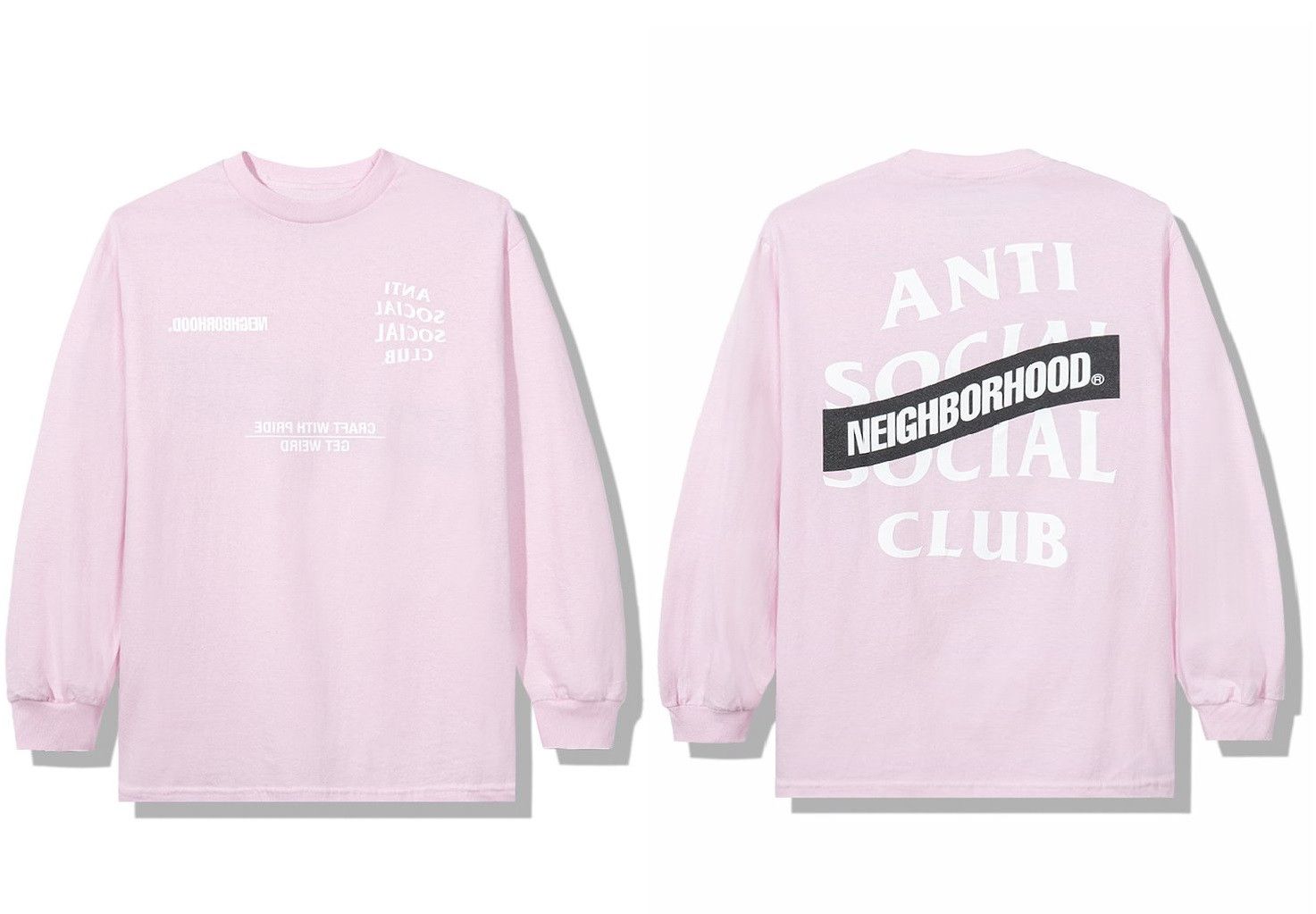 DS ASSC x NBHD AW05 Pink Long Sleeve Tee LS FTP FOG CDG BAPE