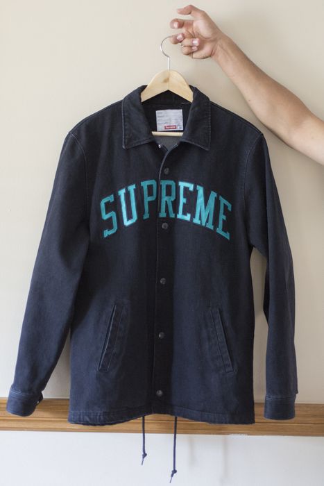 Supreme denim coaches on sale jacket