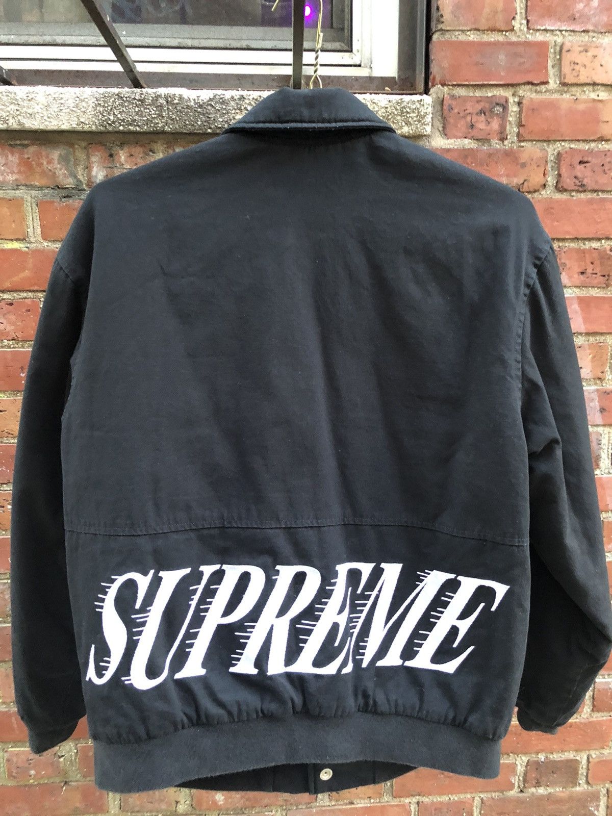 Supreme Black Supreme Twill Varsity Jacket Size Medium | Grailed