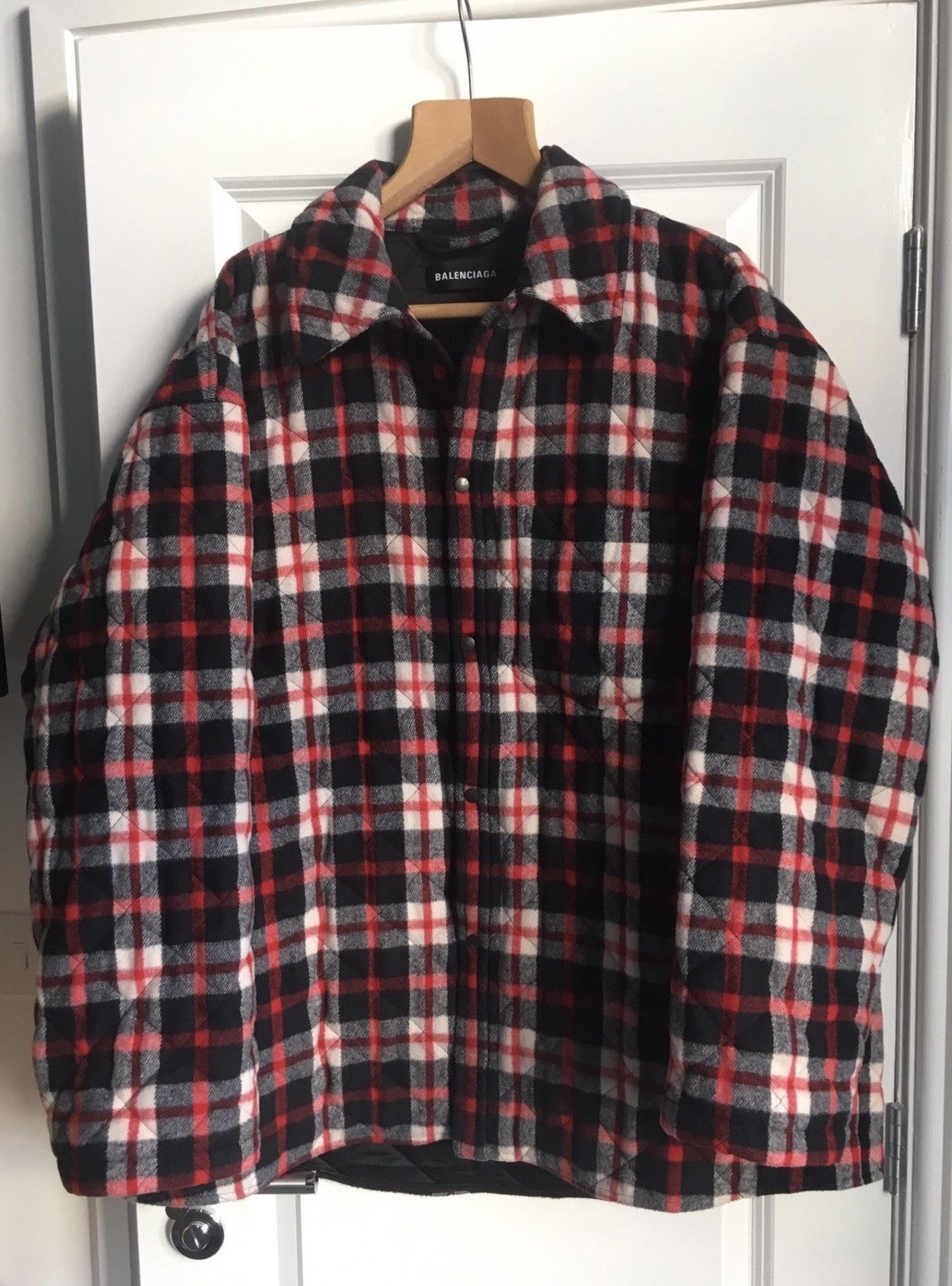 balenciaga padded flannel