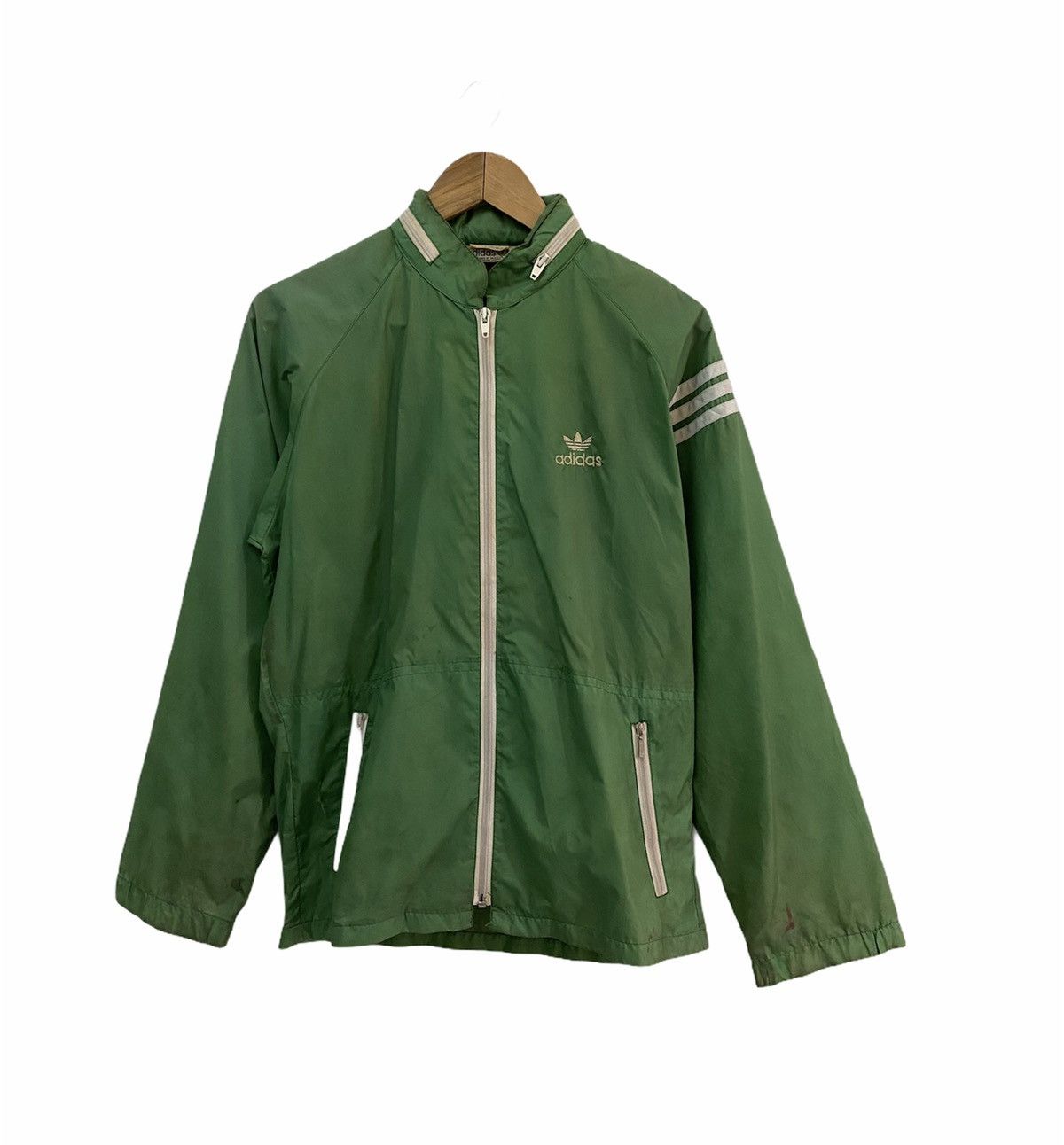 Adidas Vintage Adidas Japan Rare Green Windbreaker Jacket Size US S / EU 44-46 / 1 - 4 Thumbnail