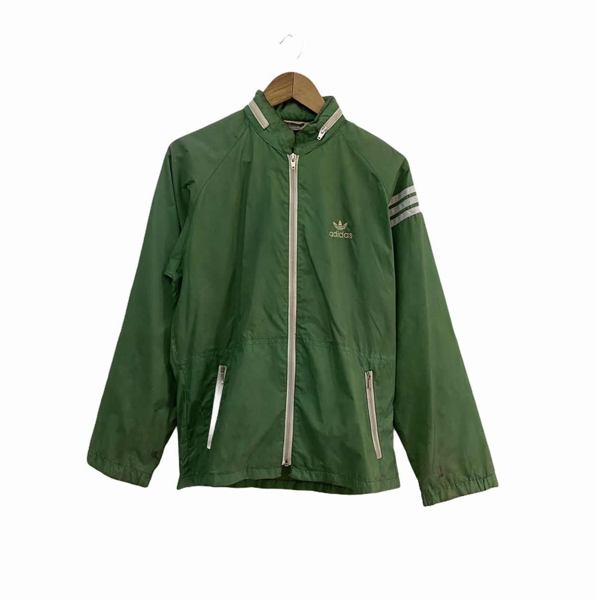 Adidas Vintage Adidas Japan Rare Green Windbreaker Jacket Size US S / EU 44-46 / 1 - 5 Thumbnail