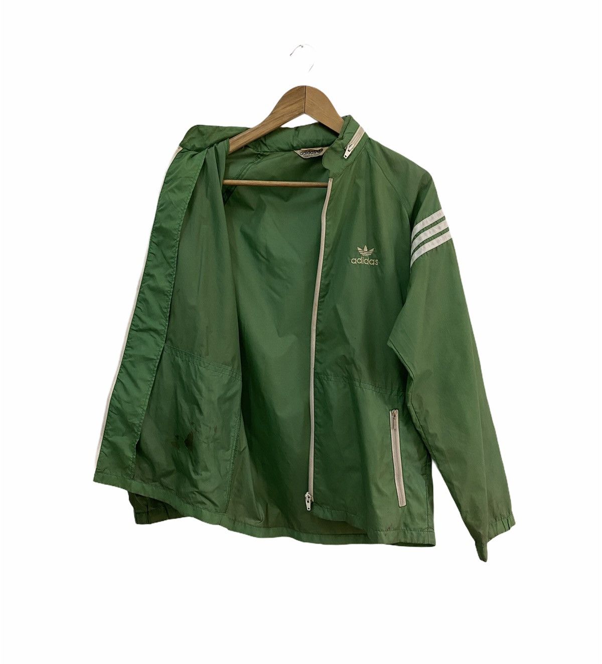 Adidas Vintage Adidas Japan Rare Green Windbreaker Jacket Size US S / EU 44-46 / 1 - 7 Thumbnail