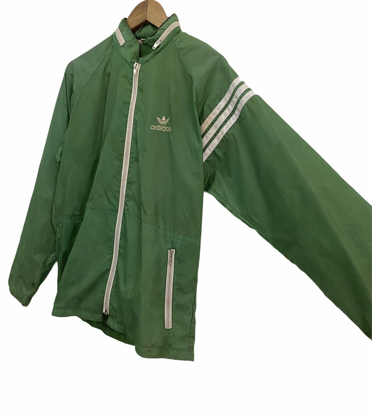Adidas Vintage Adidas Japan Rare Green Windbreaker Jacket Size US S / EU 44-46 / 1 - 3 Thumbnail