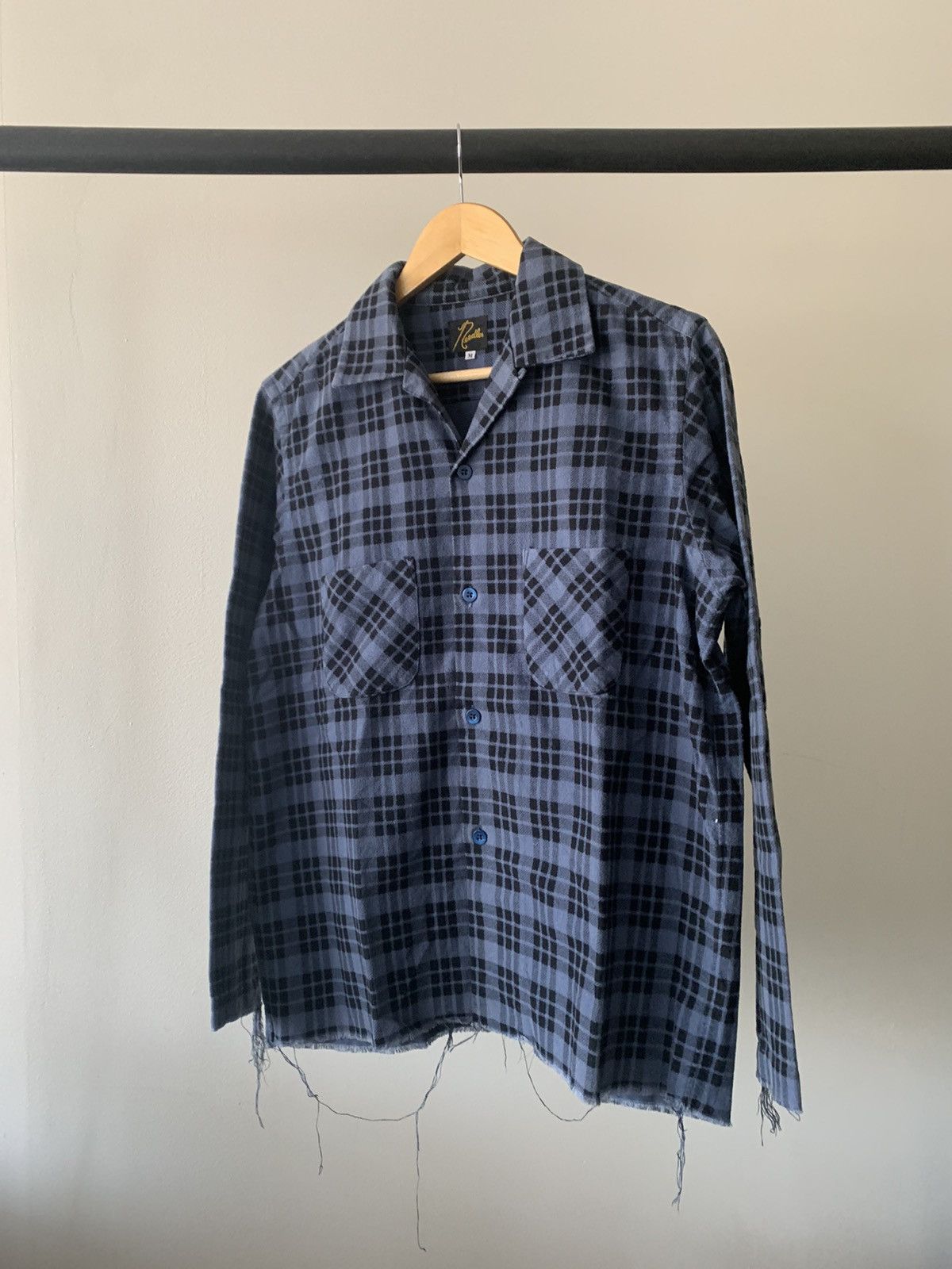 Pre-owned Needles Distressed Flannel In Purple