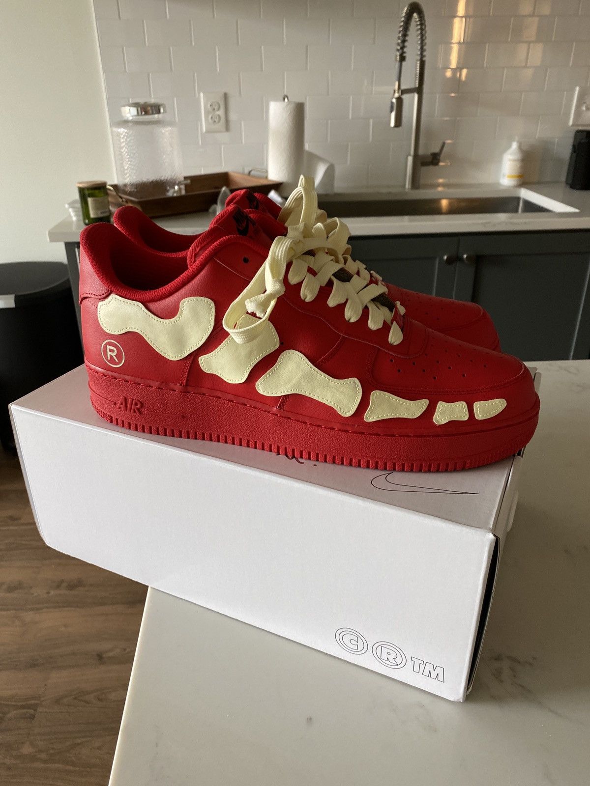Nike Air Force 1 SKELETON CUSTOM Size US 13 / EU 46 - 2 Thumbnail