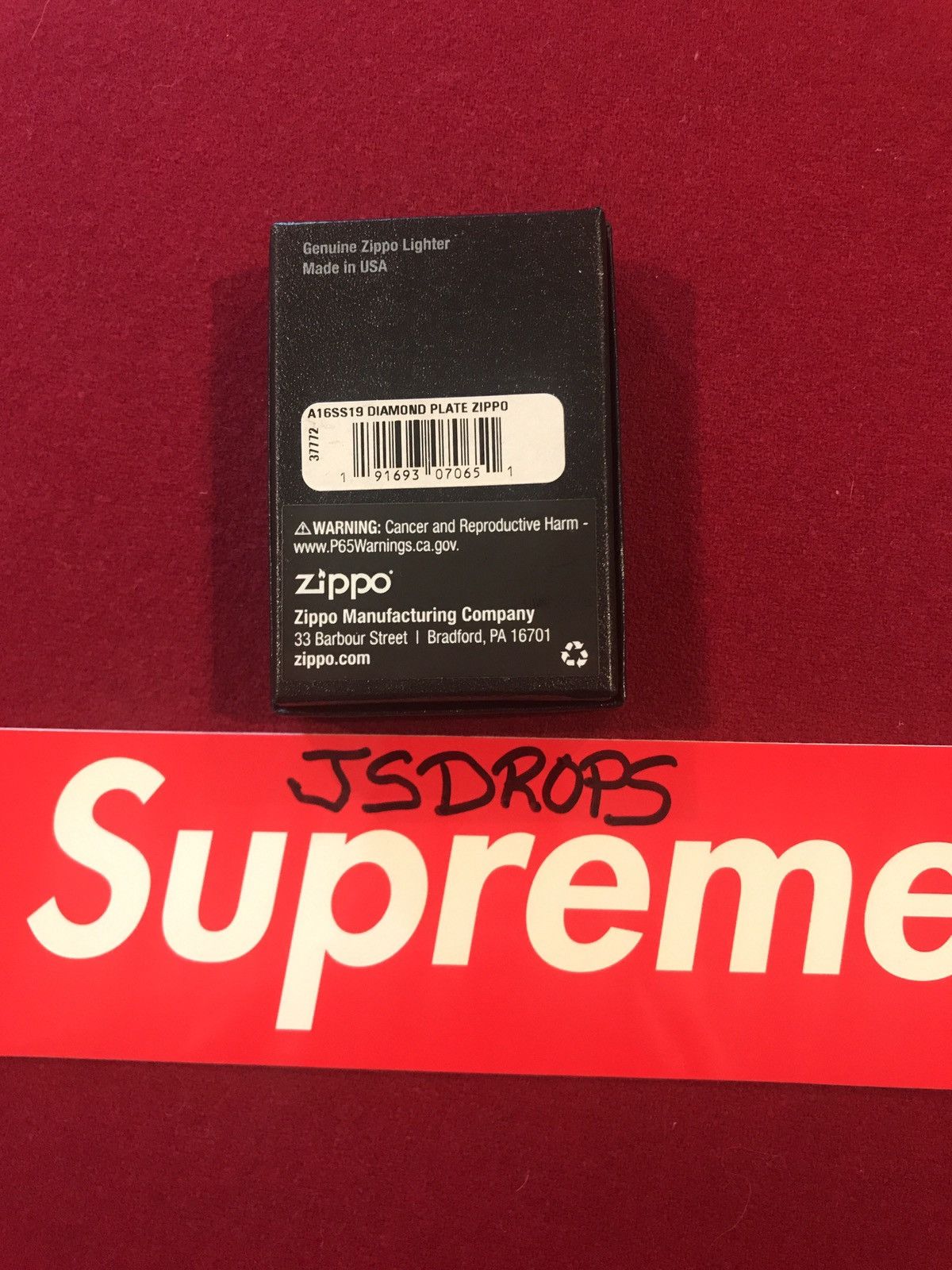 Supreme Supreme Diamond Plate Zippo Lighter SS19 Size ONE SIZE - 4 Thumbnail