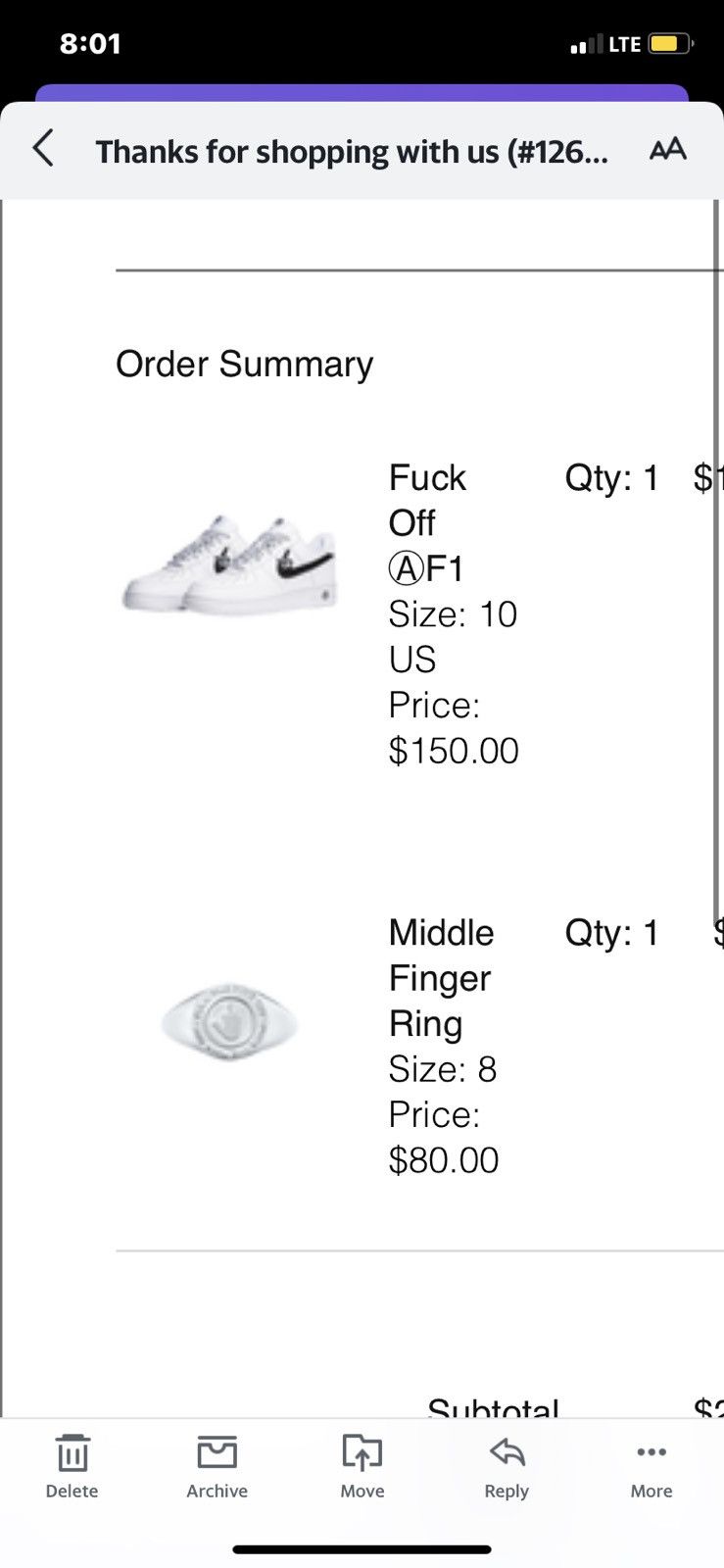 ineverheardofyou Middle Finger Fuck off ring size 8 Size ONE SIZE - 2 Thumbnail
